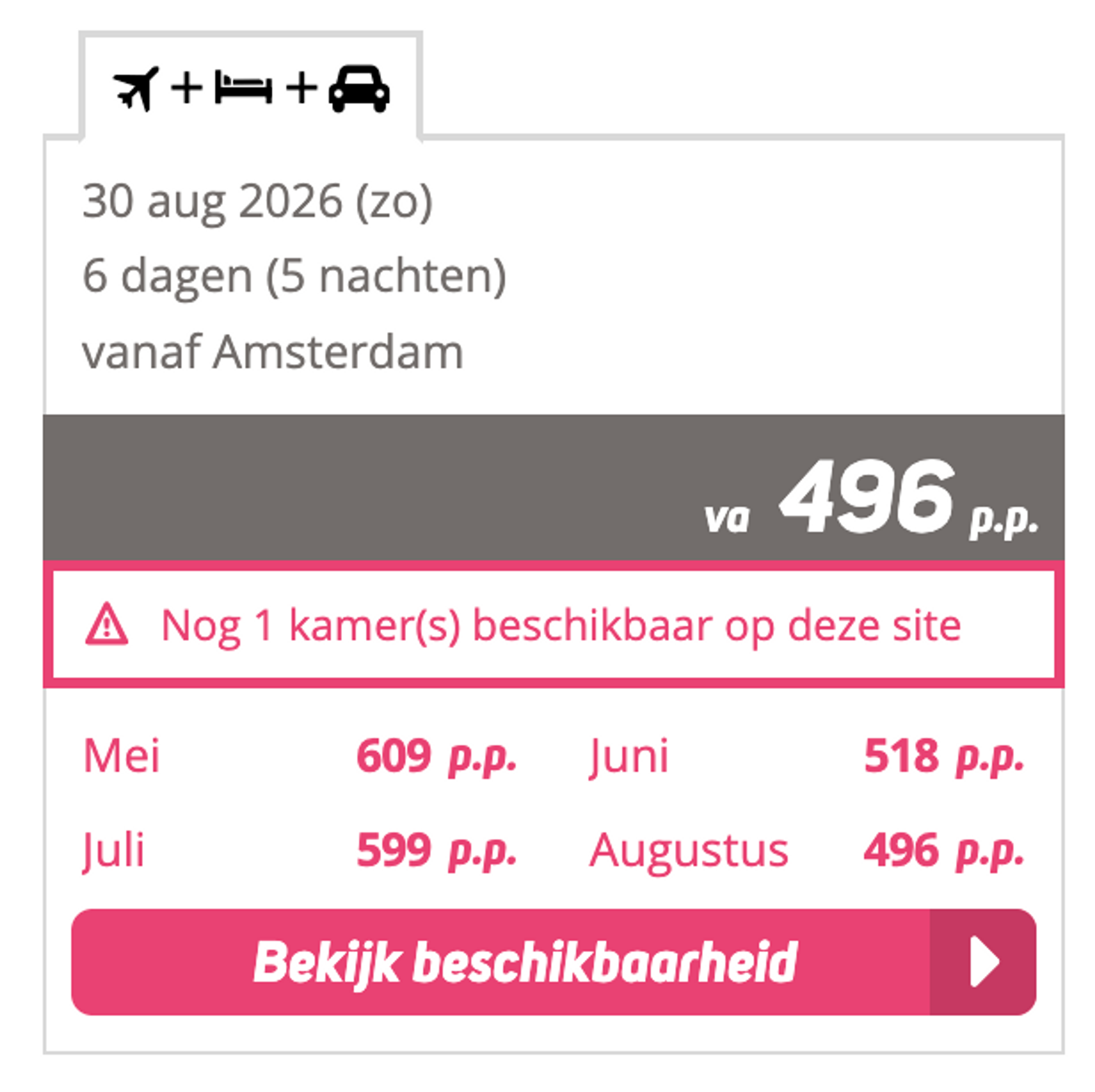 Boekingsvoorbeeld
