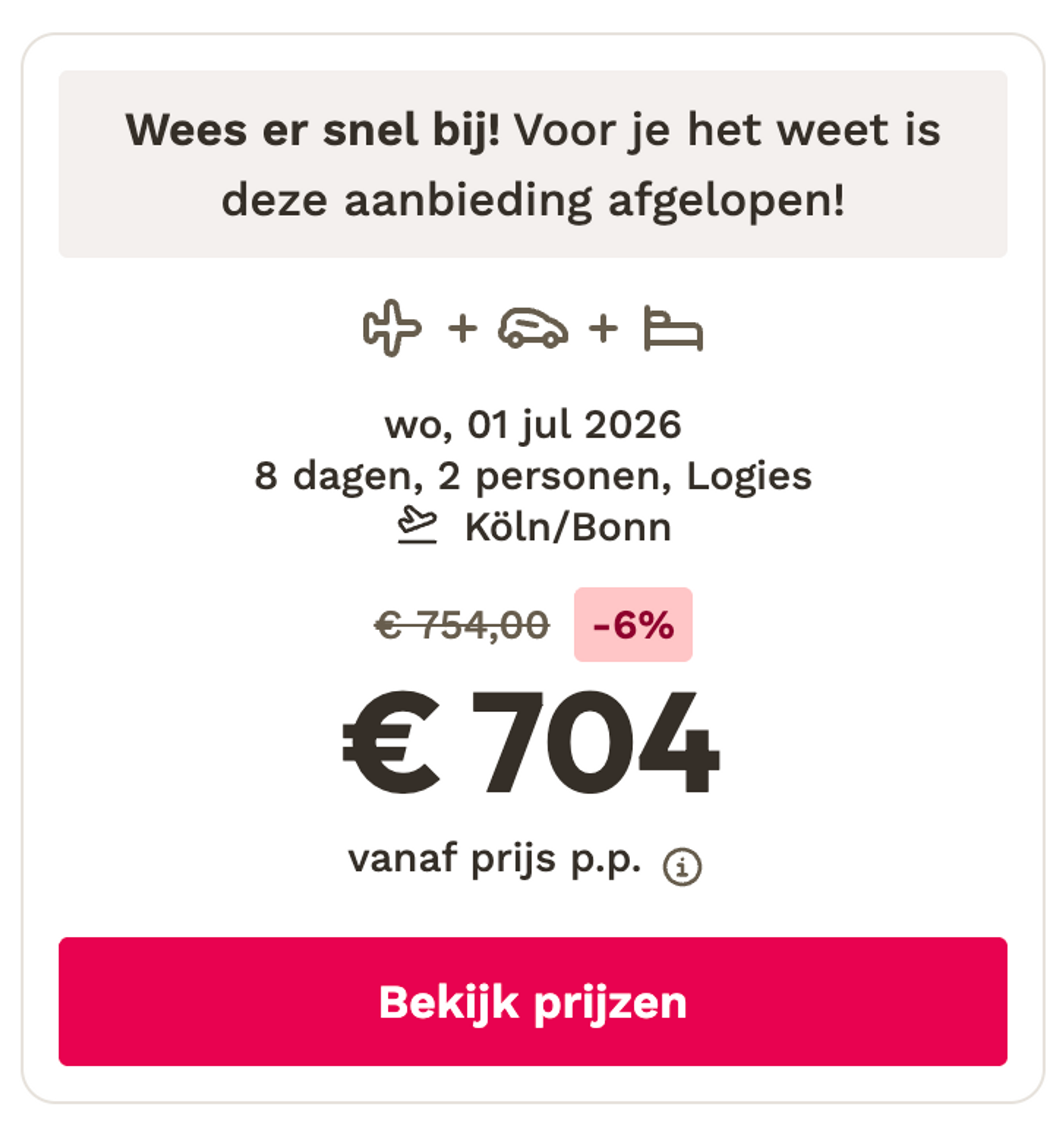 Boekingsvoorbeeld