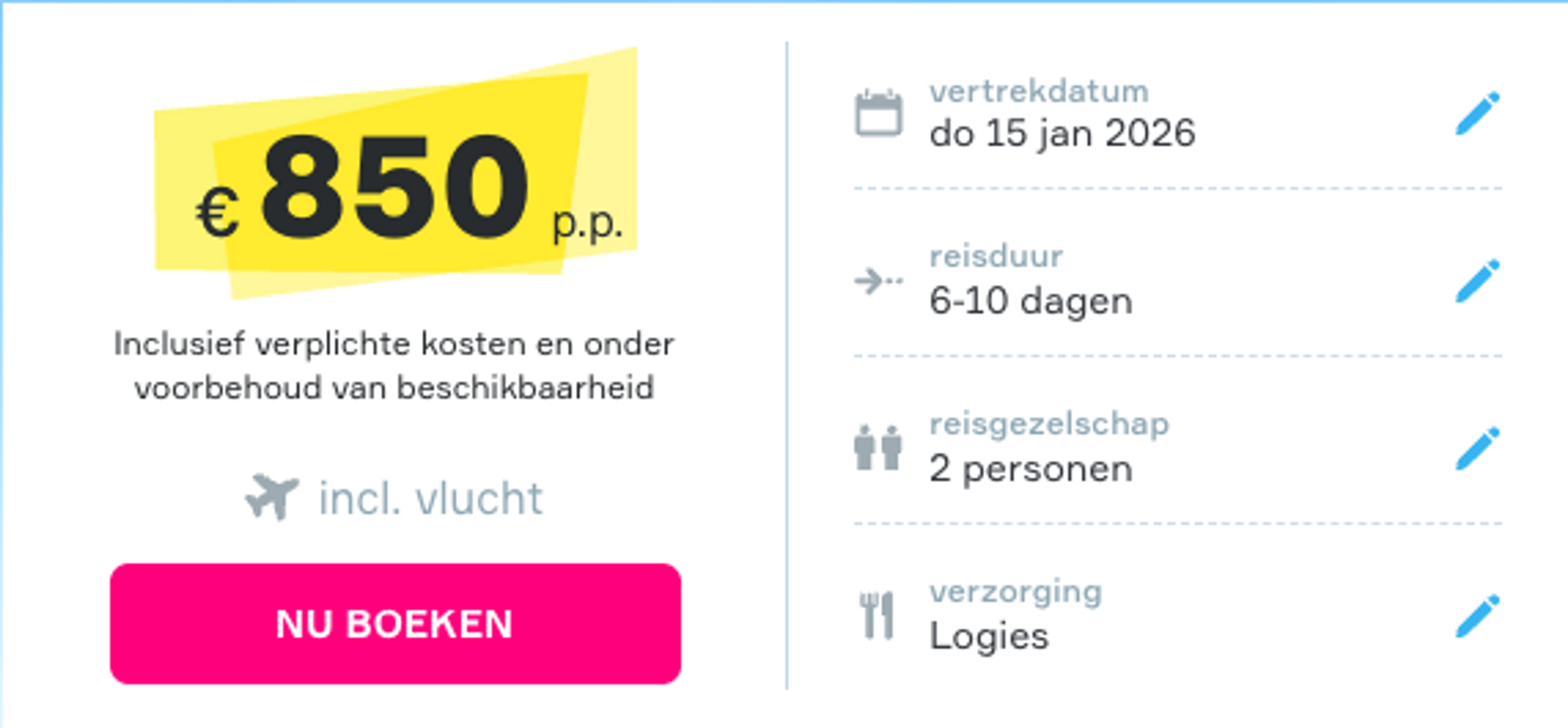 Boekingsvoorbeeld