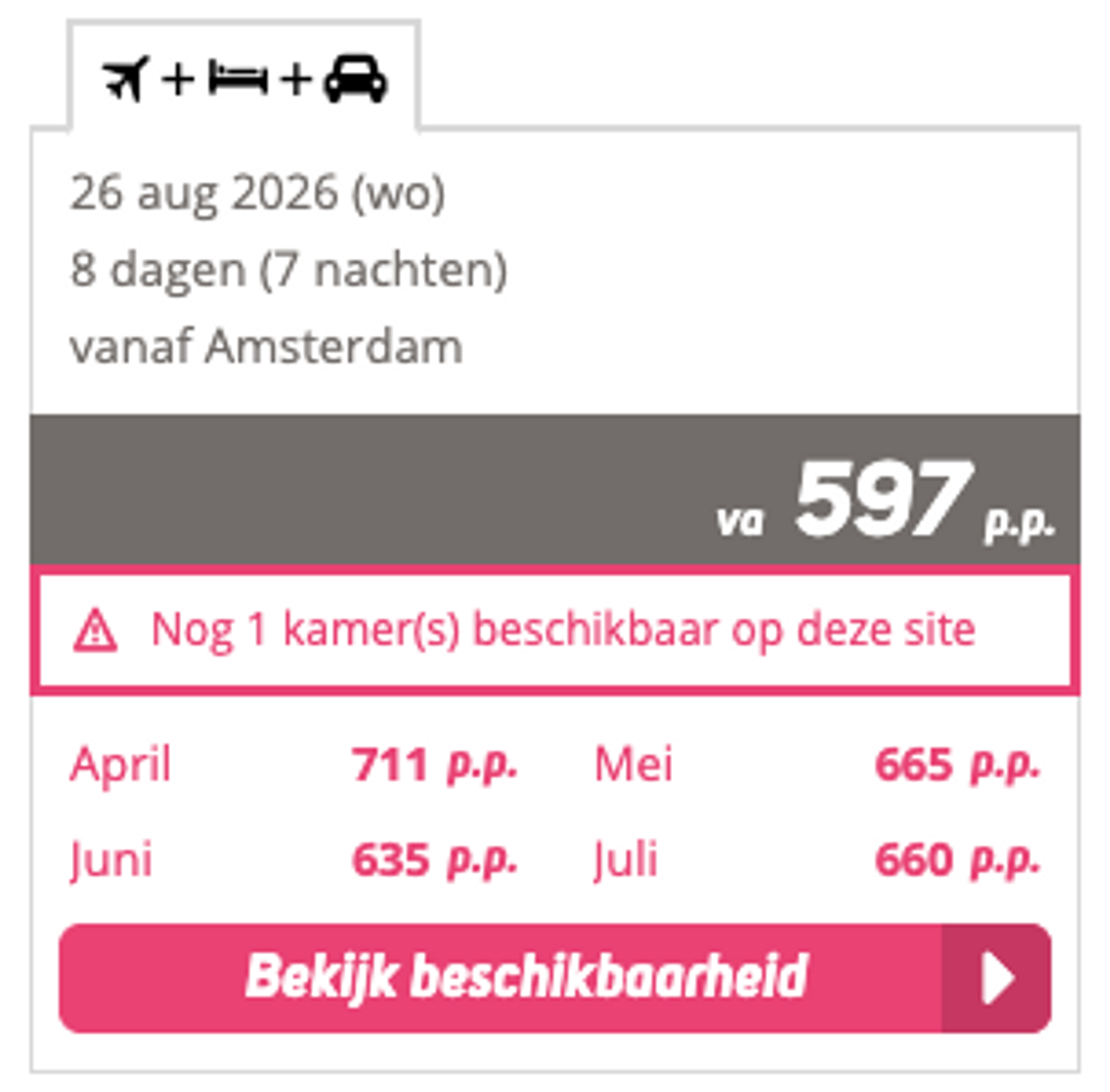 Boekingsvoorbeeld