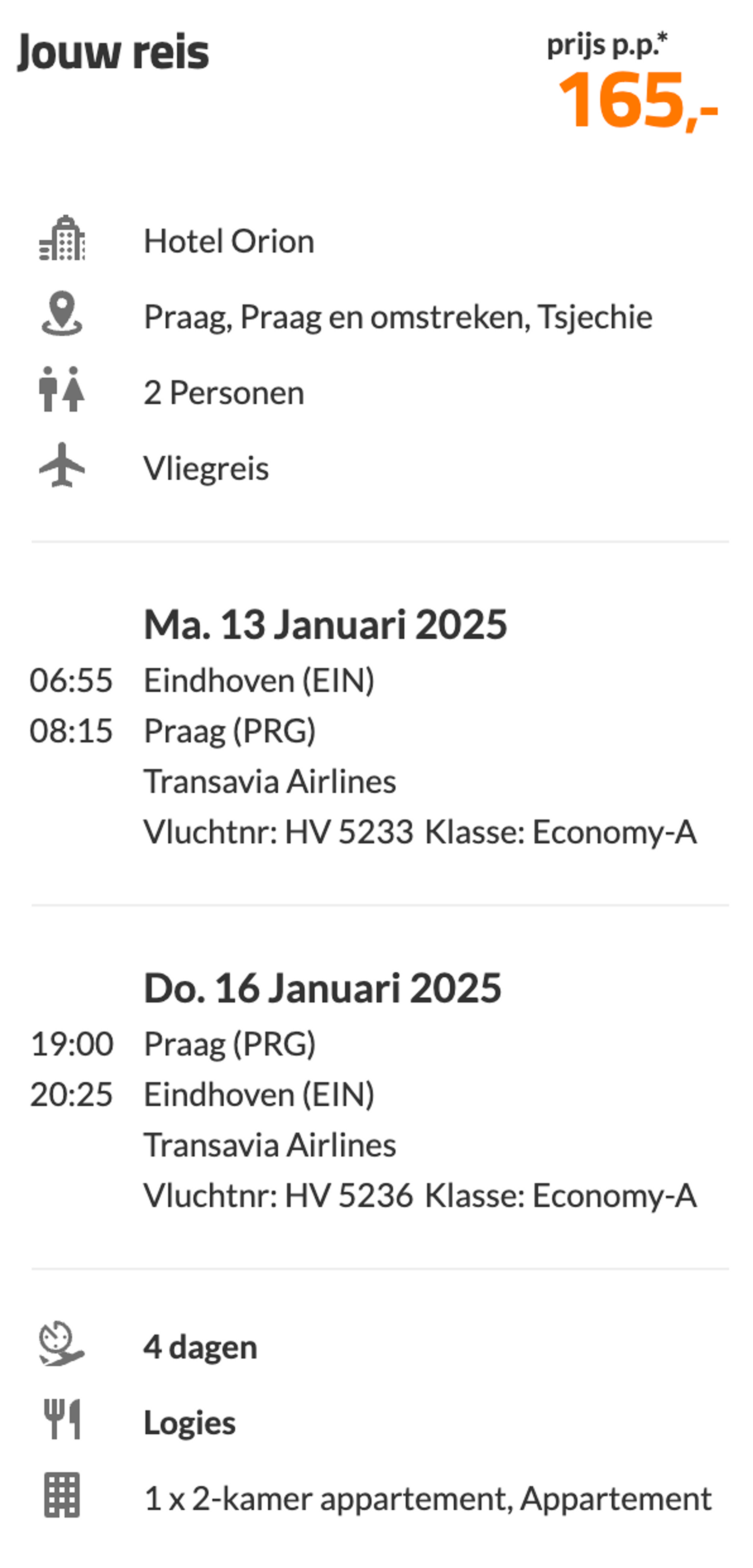 Boekingsvoorbeeld