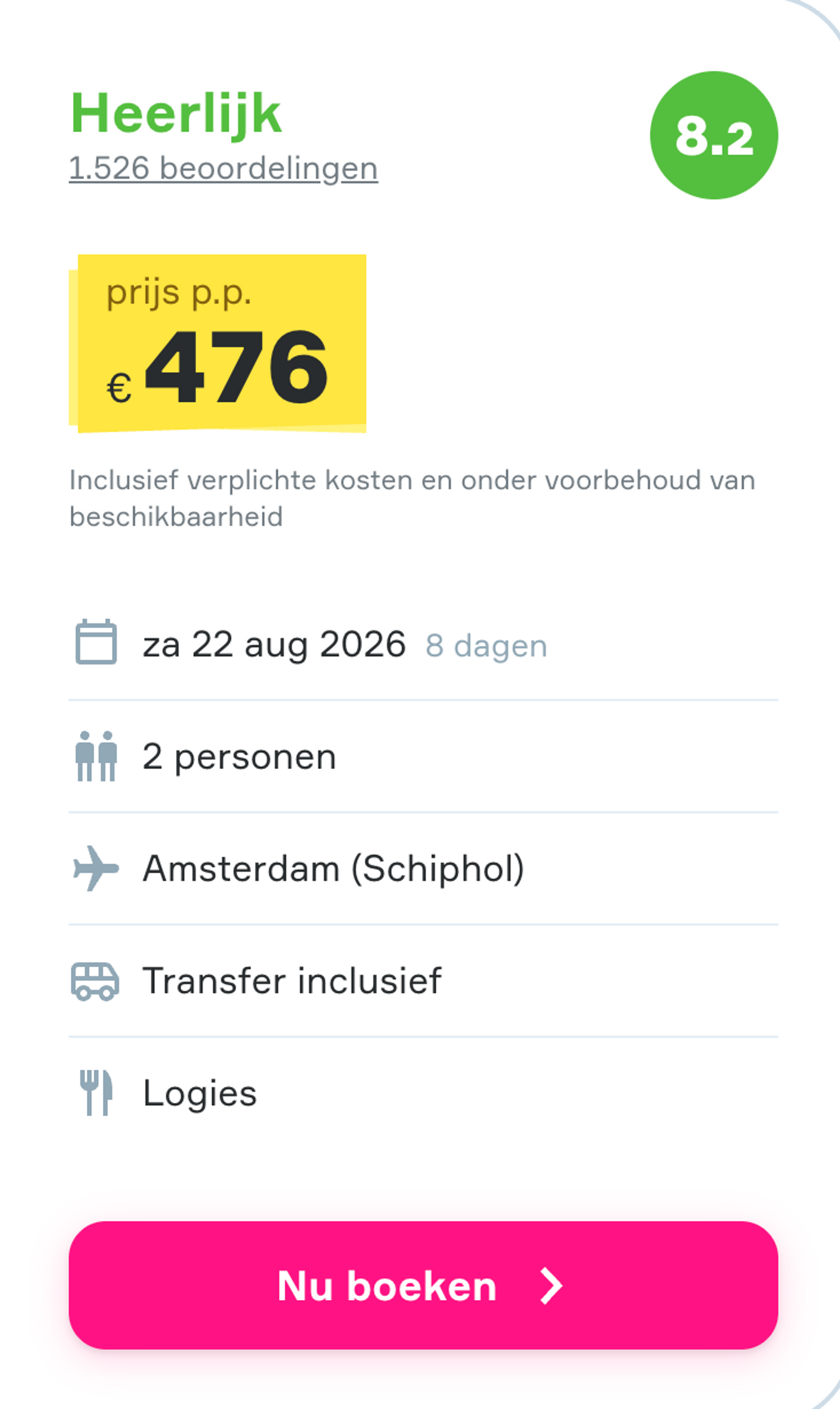Boekingsvoorbeeld