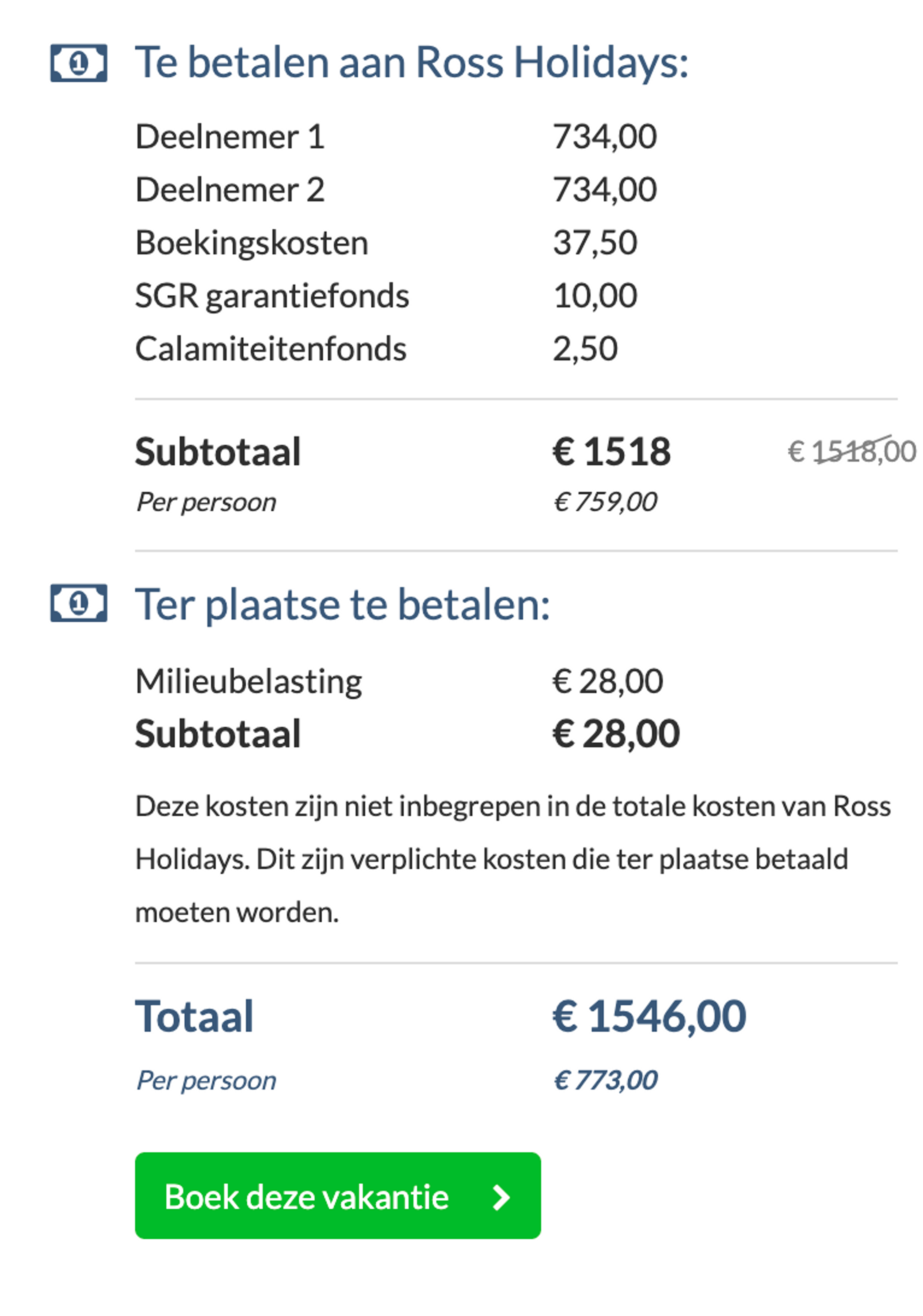 Boekingsvoorbeeld