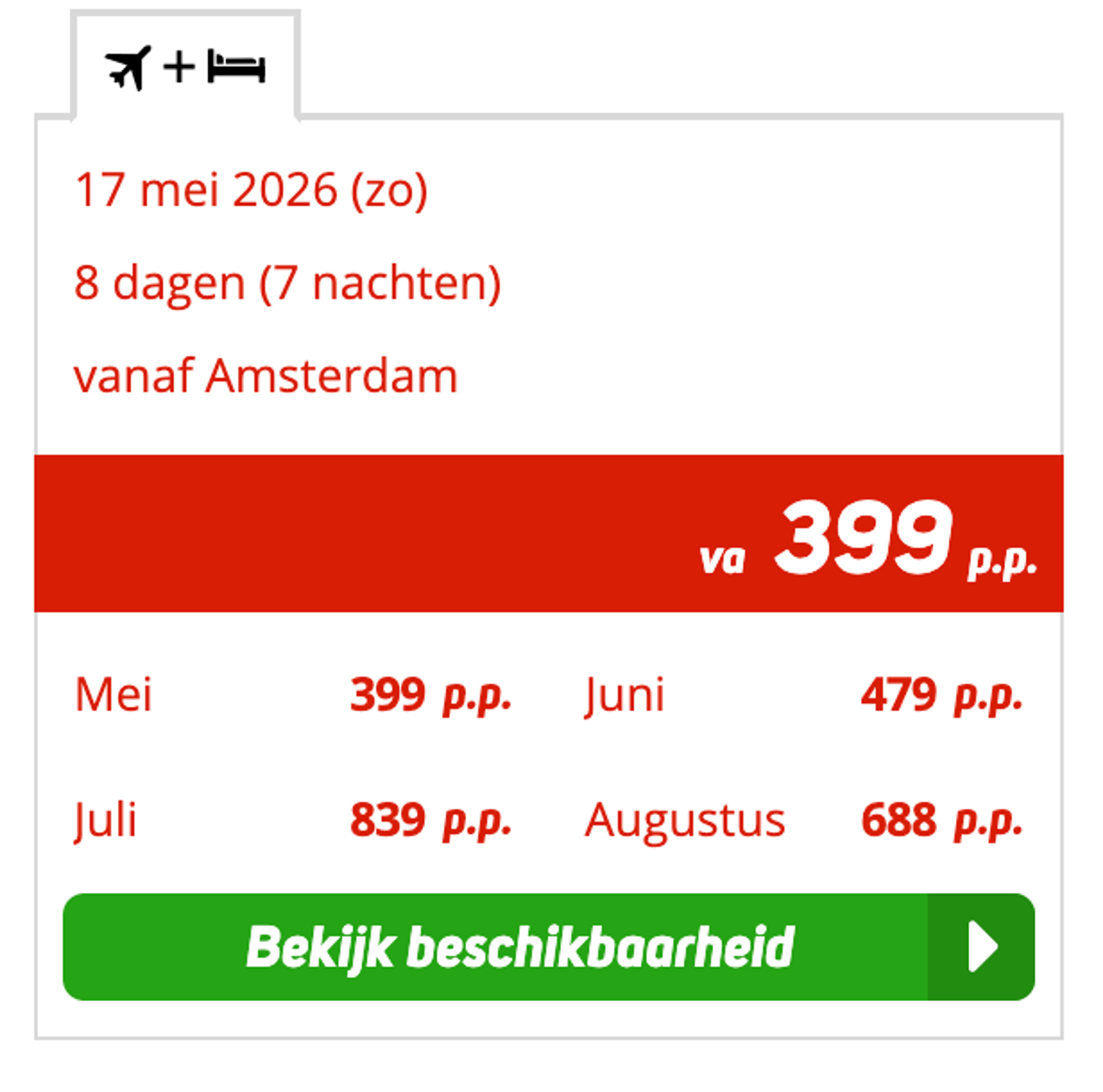 Boekingsvoorbeeld