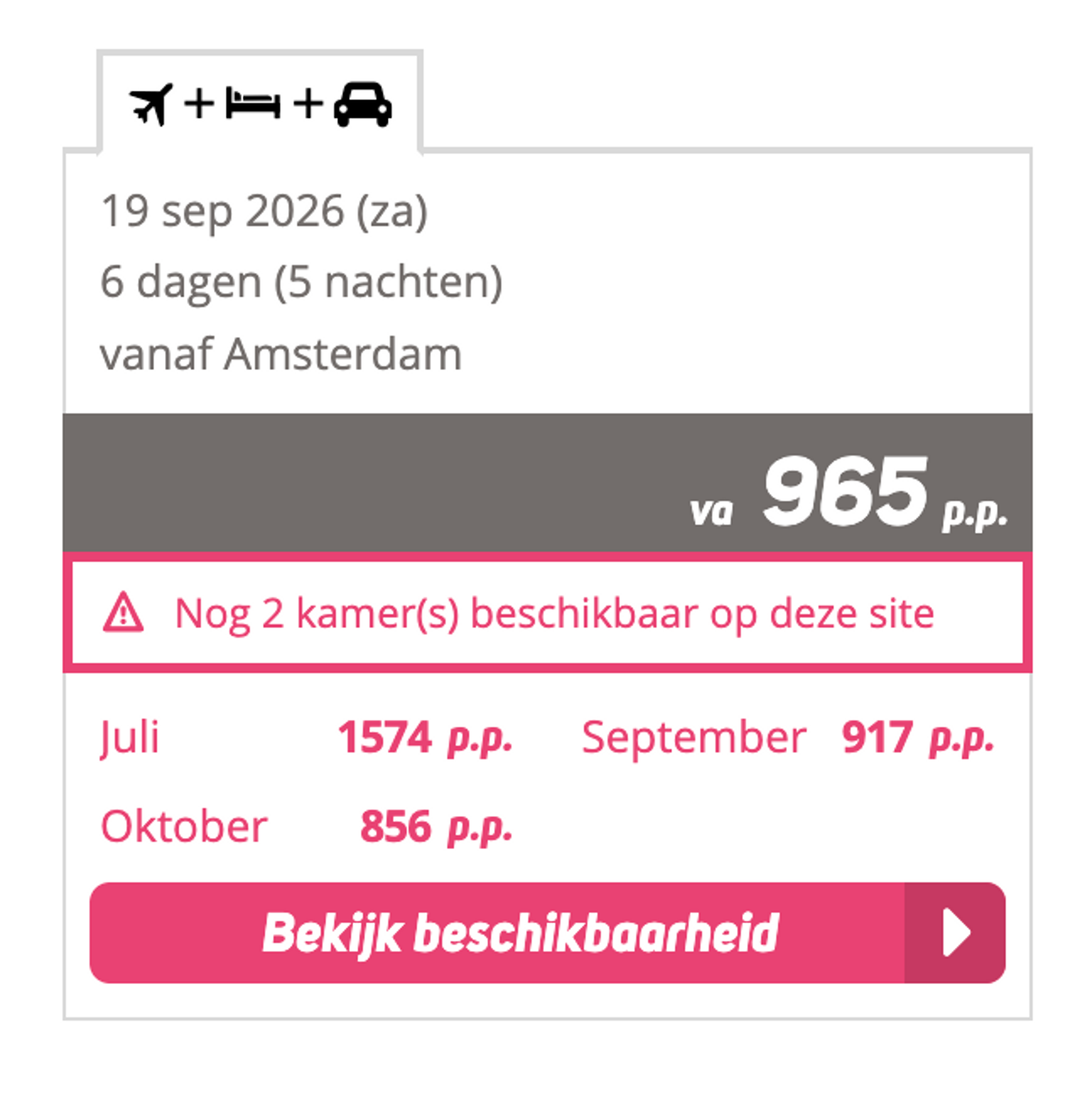 Boekingsvoorbeeld