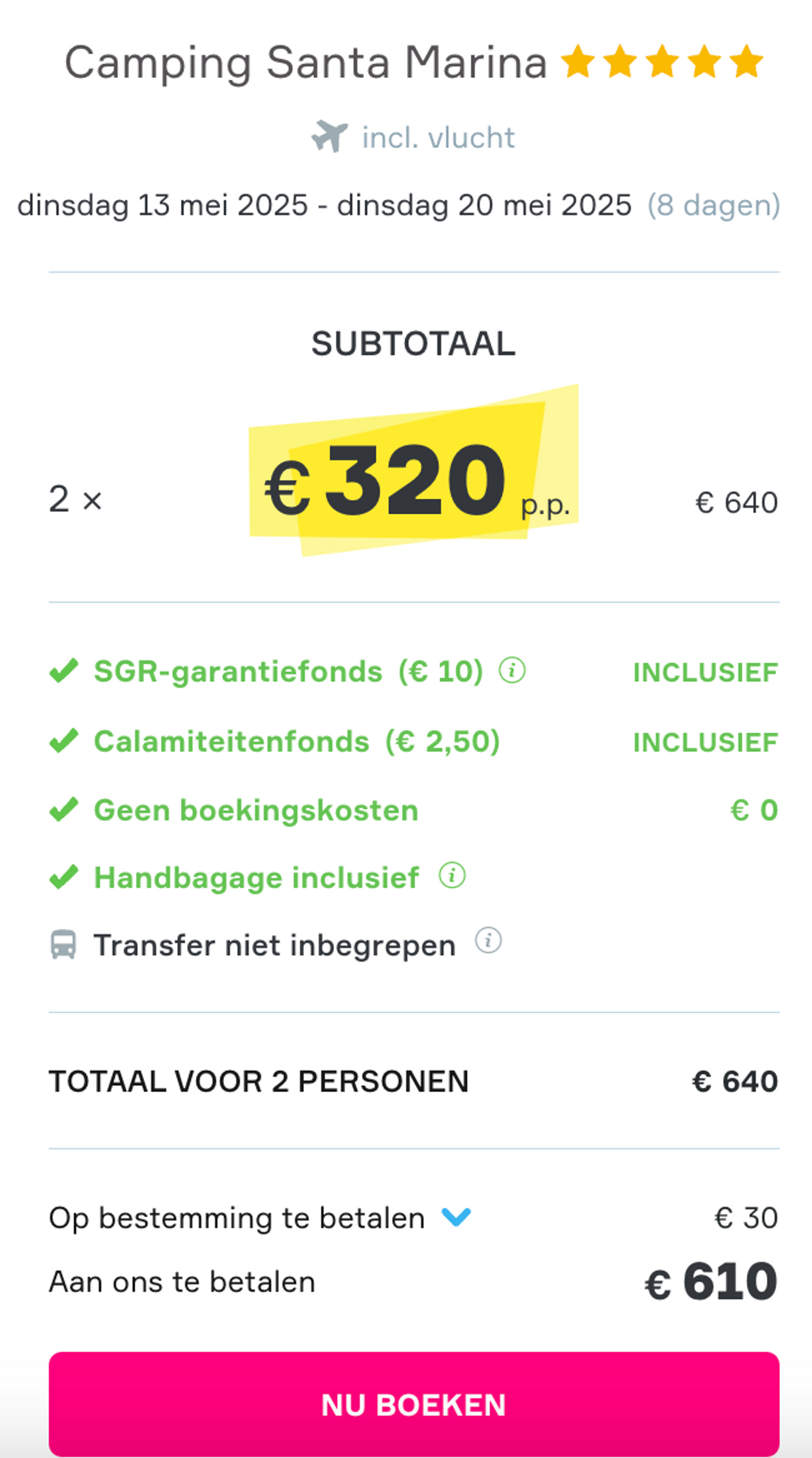 Boekingsvoorbeeld