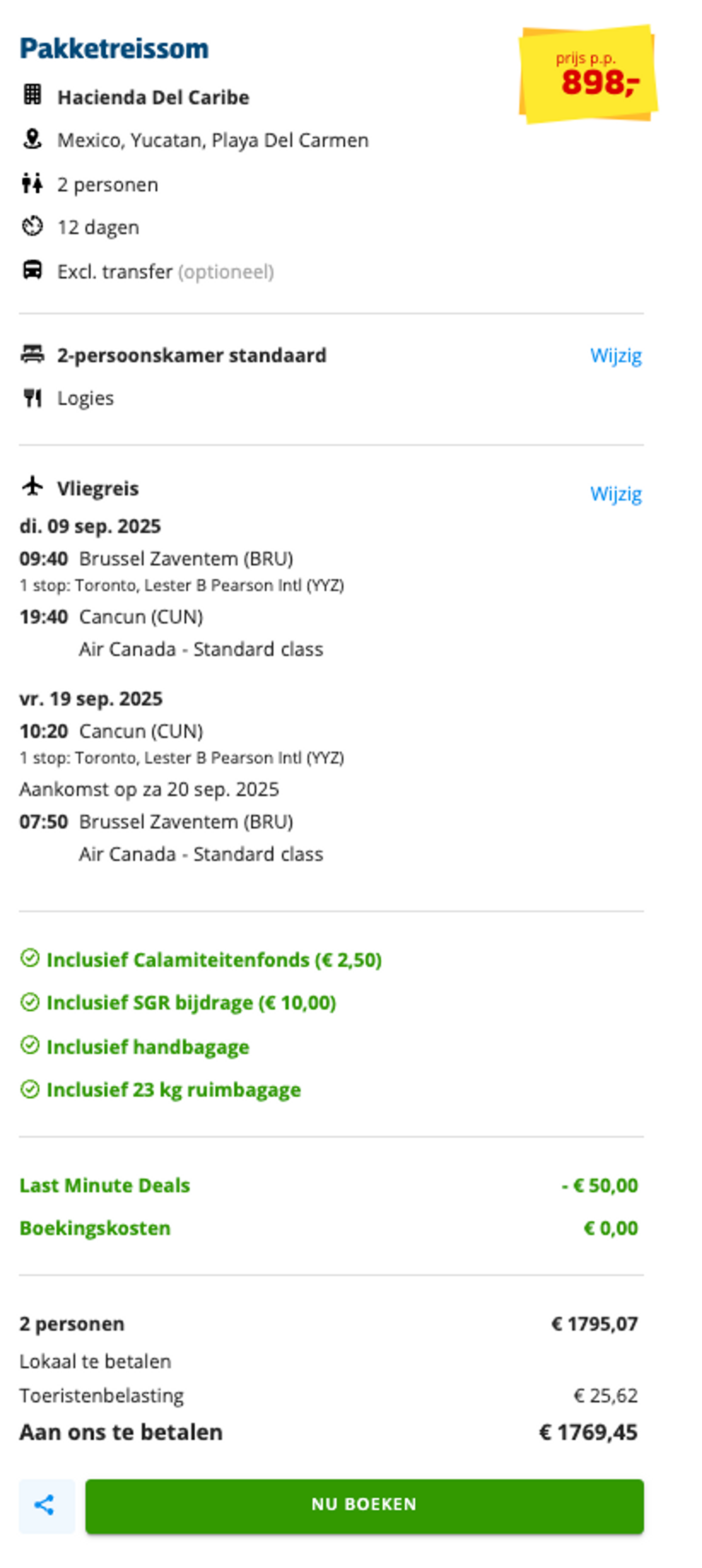 Boekingsvoorbeeld
