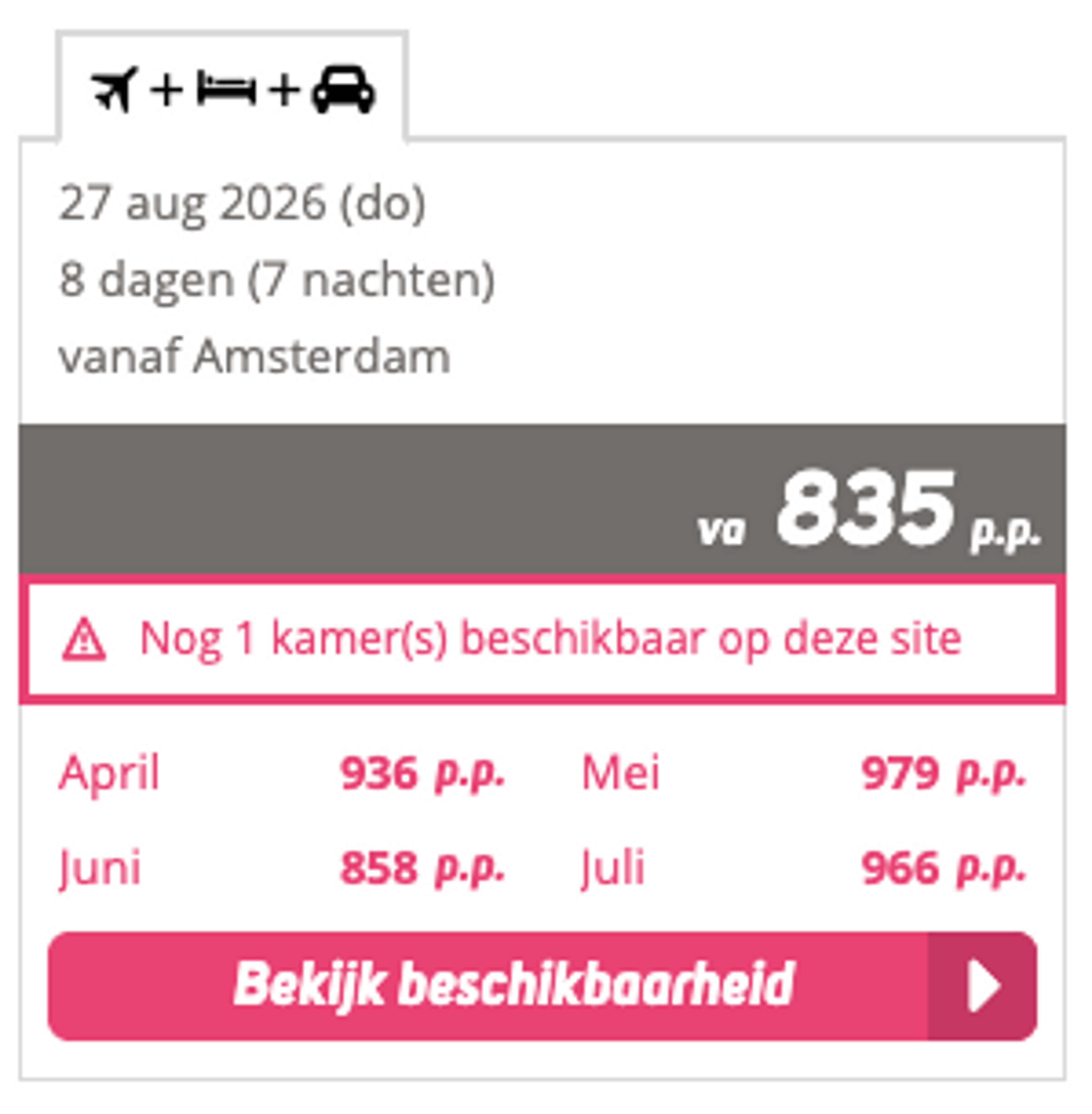 Boekingsvoorbeeld