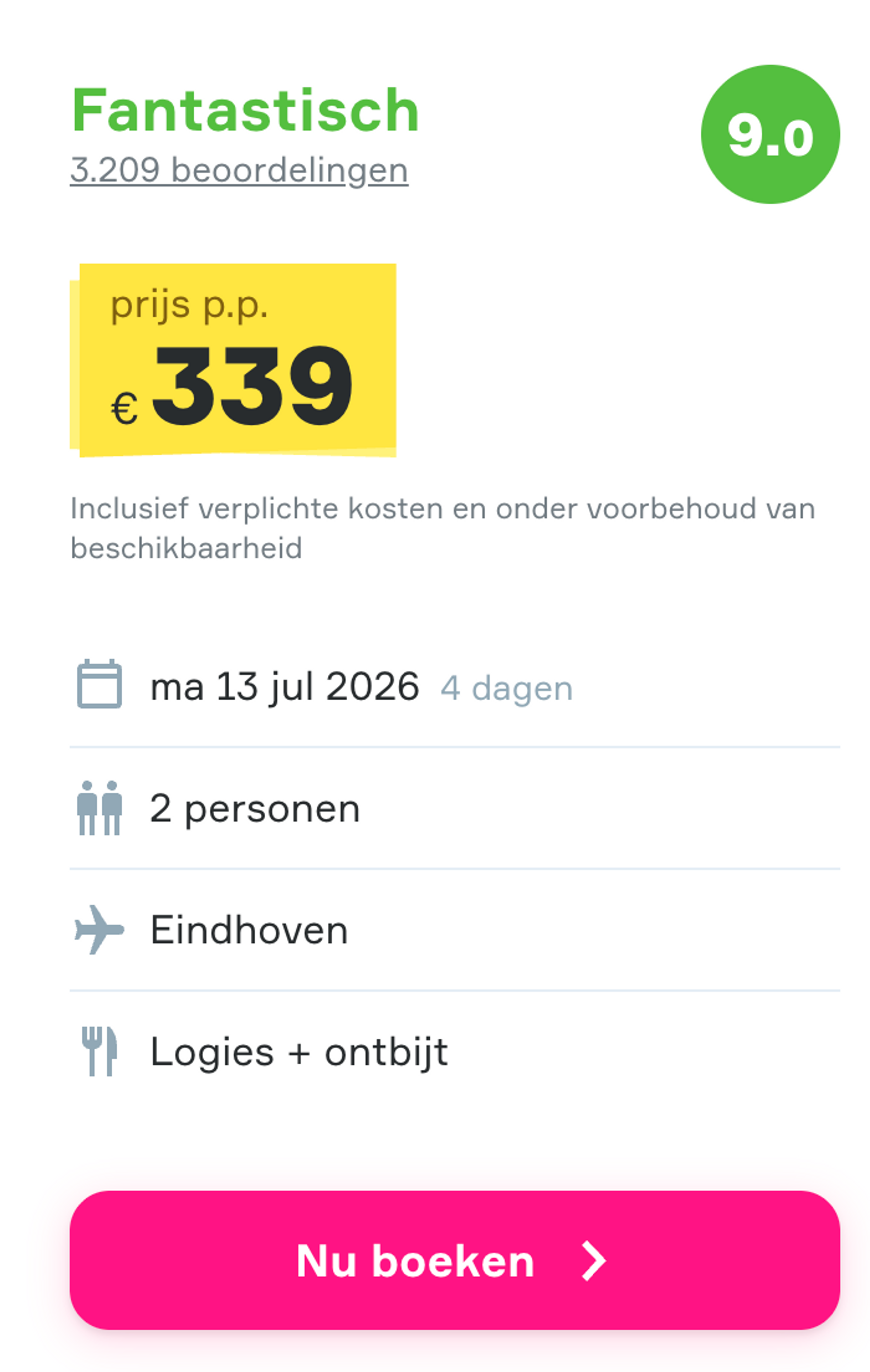 Boekingsvoorbeeld