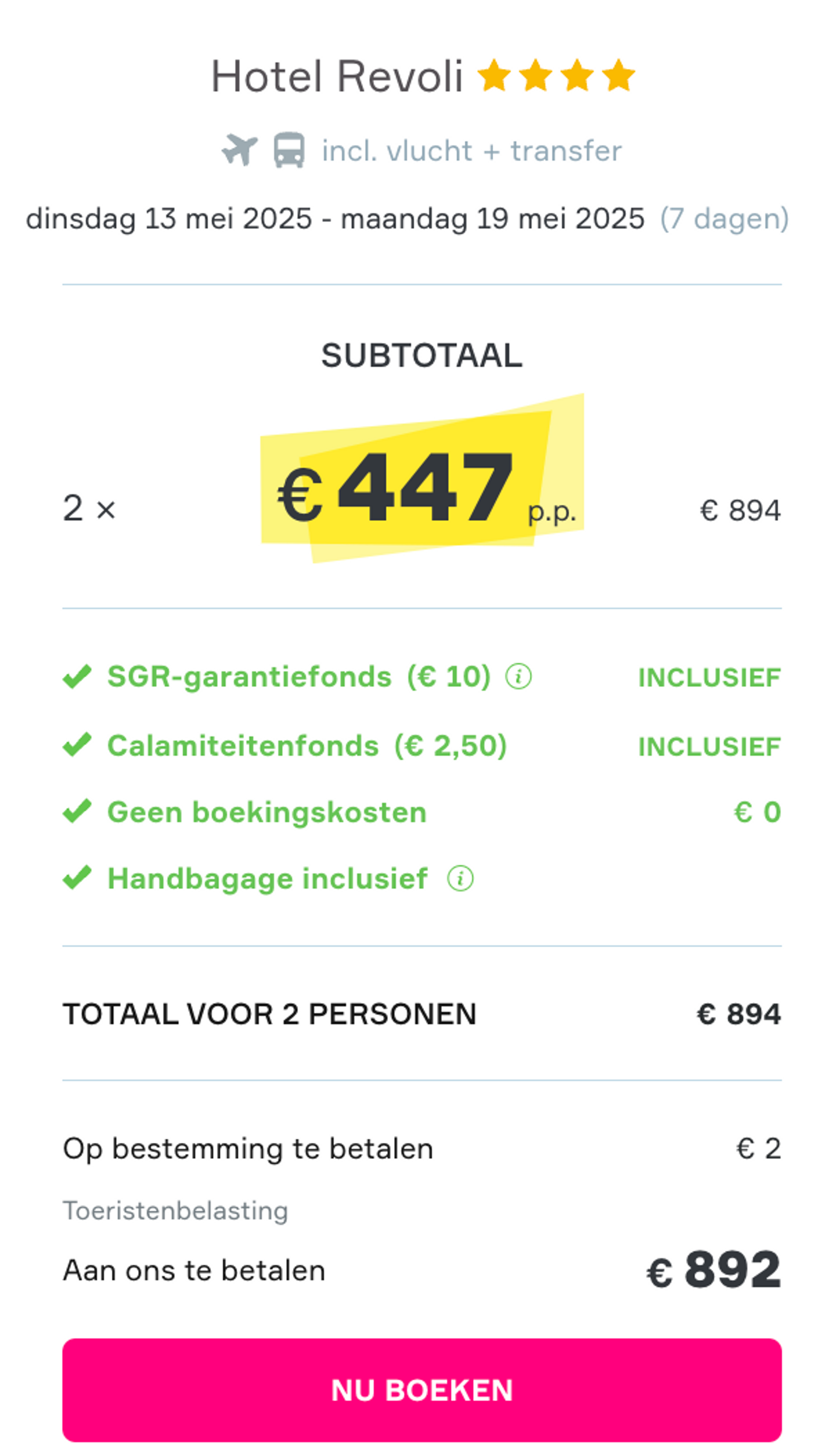 Boekingsvoorbeeld