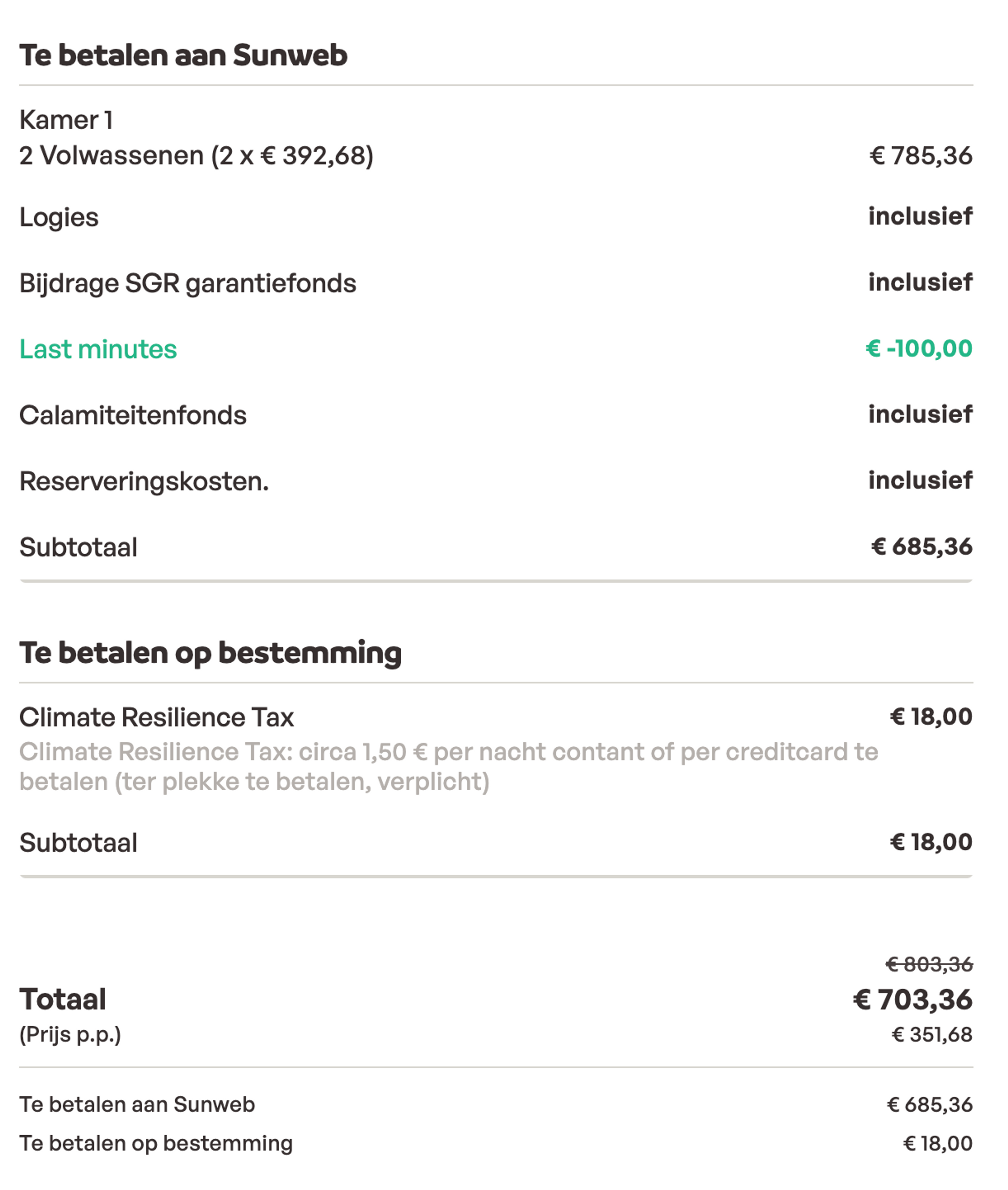 Boekingsvoorbeeld