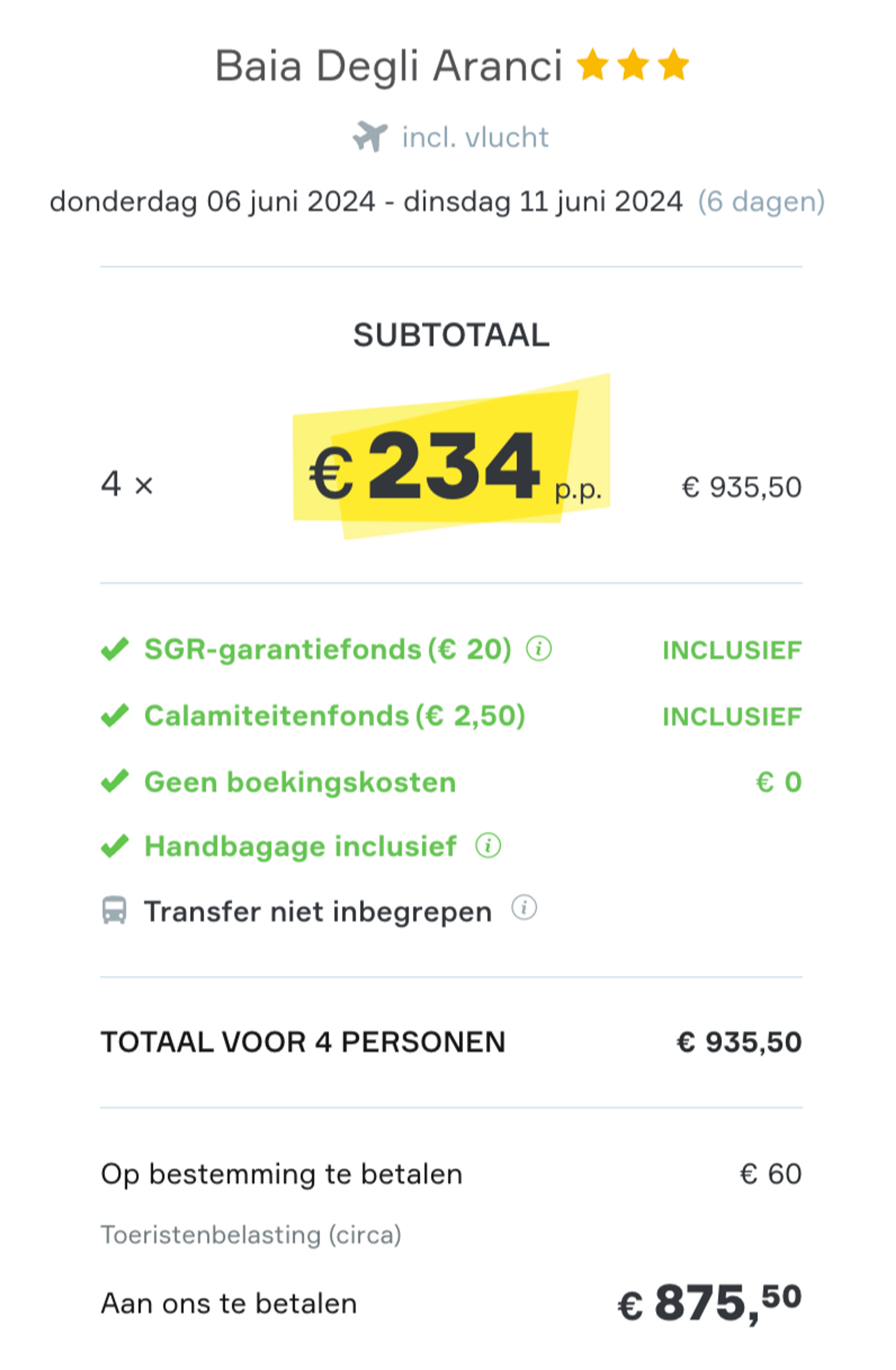 Boekingsvoorbeeld