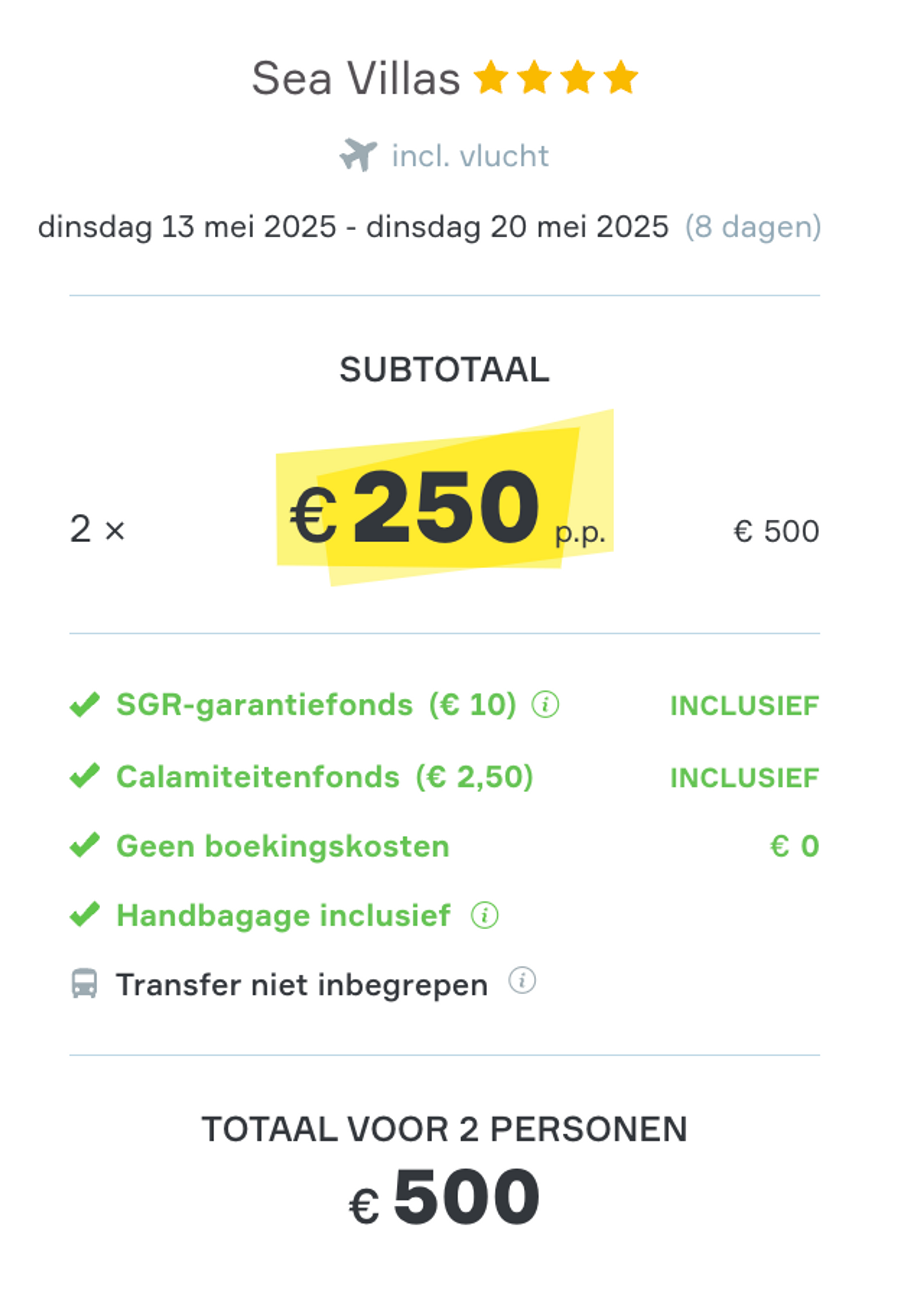 Boekingsvoorbeeld