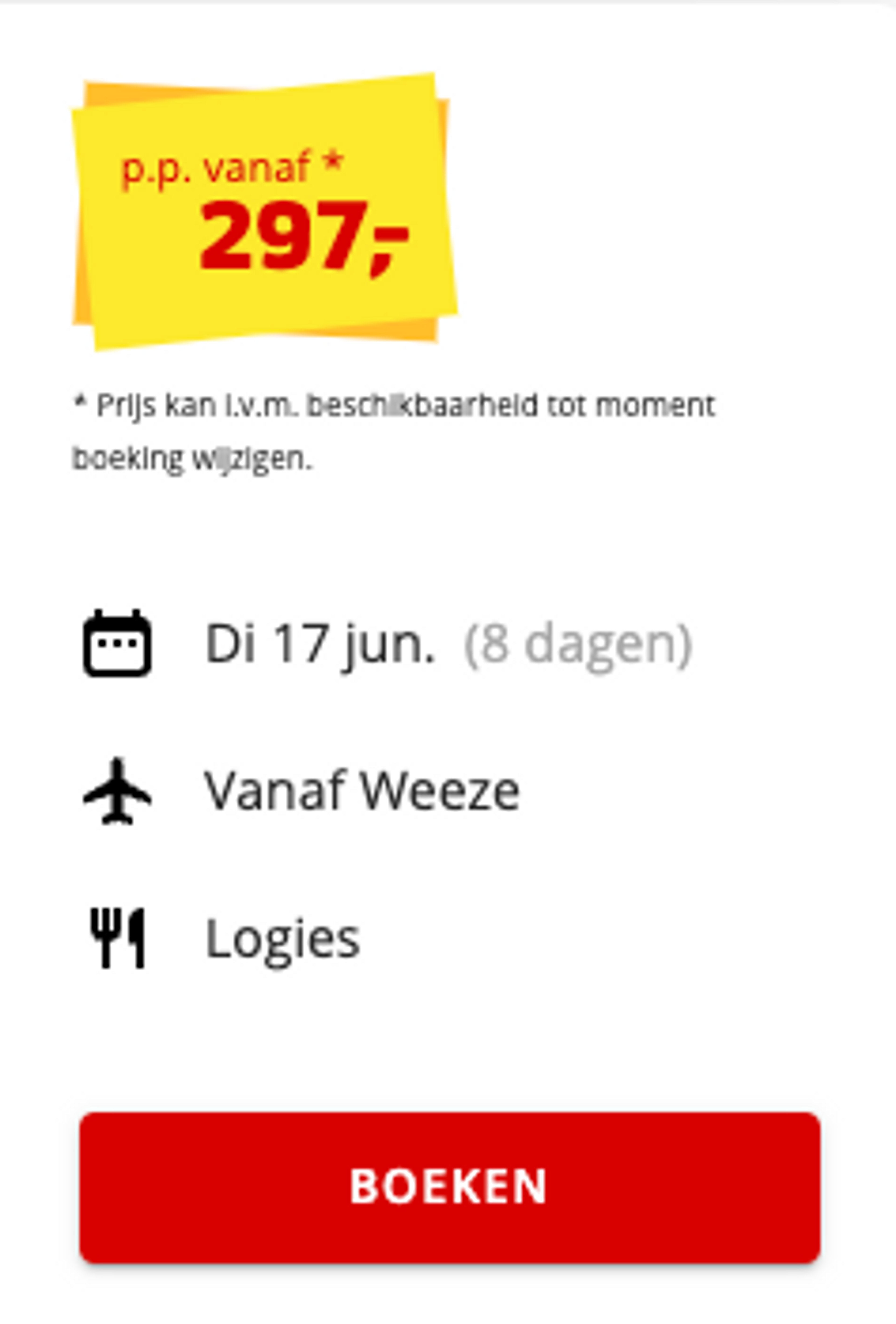 Boekingsvoorbeeld