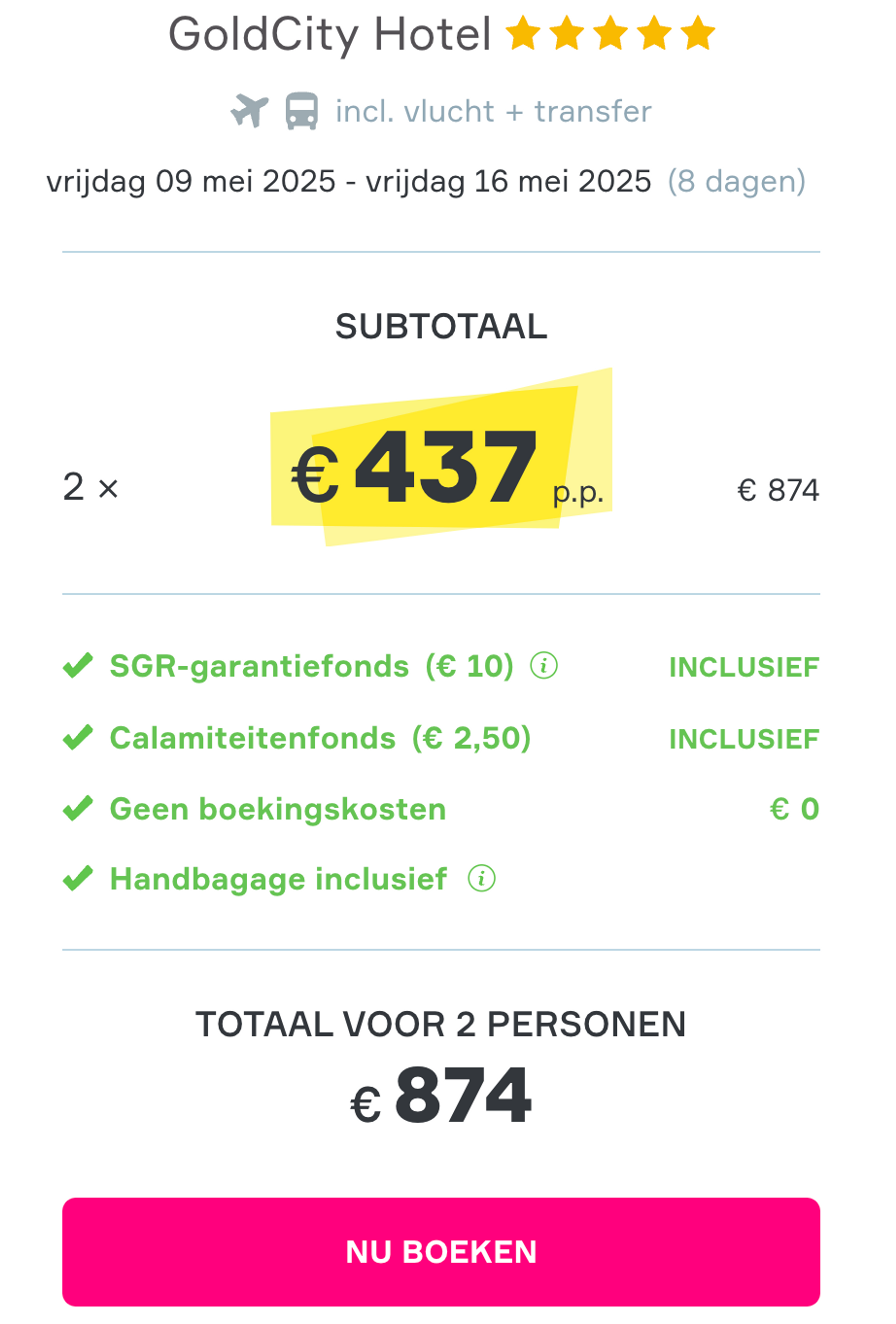 Boekingsvoorbeeld