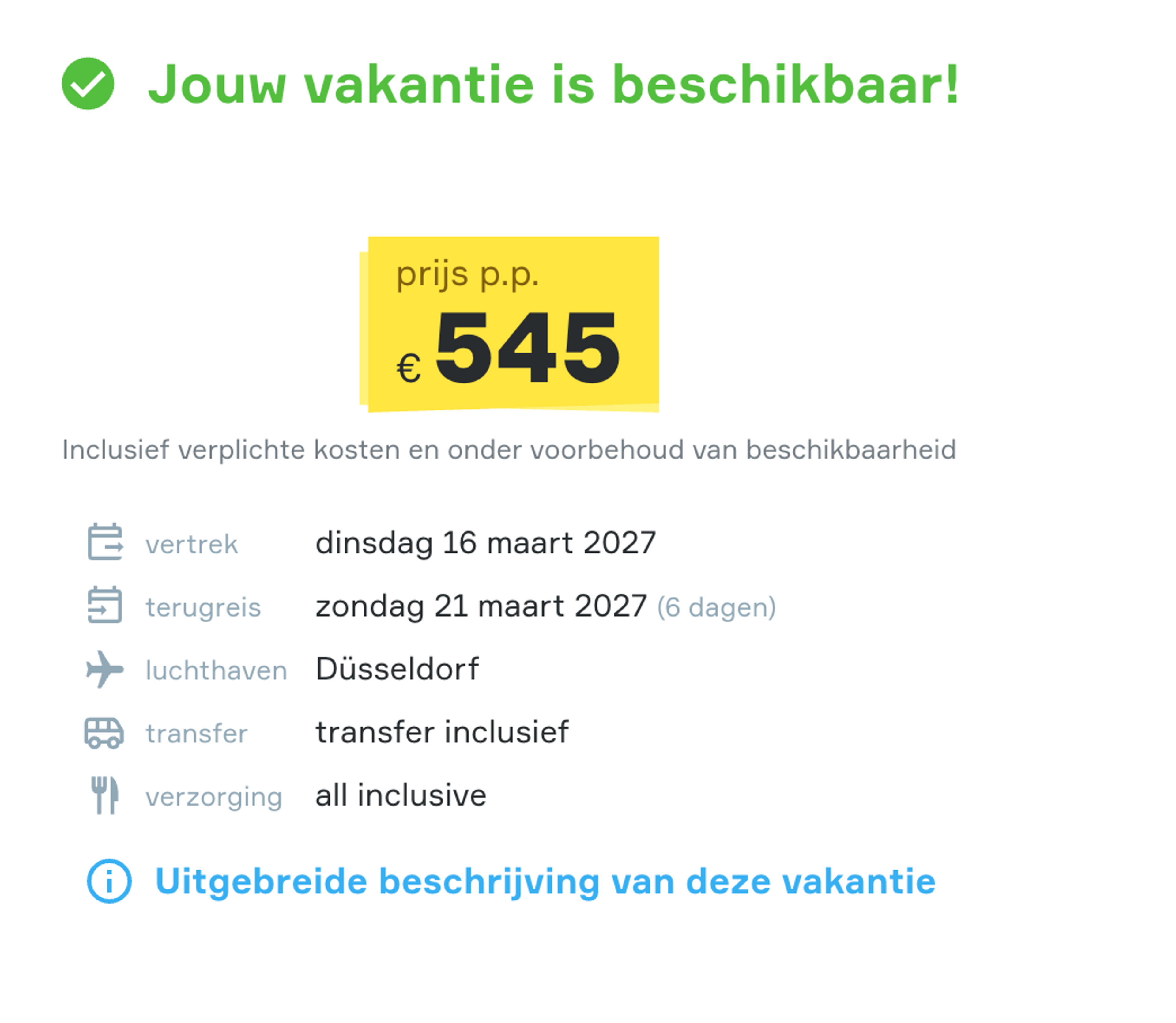 Boekingsvoorbeeld