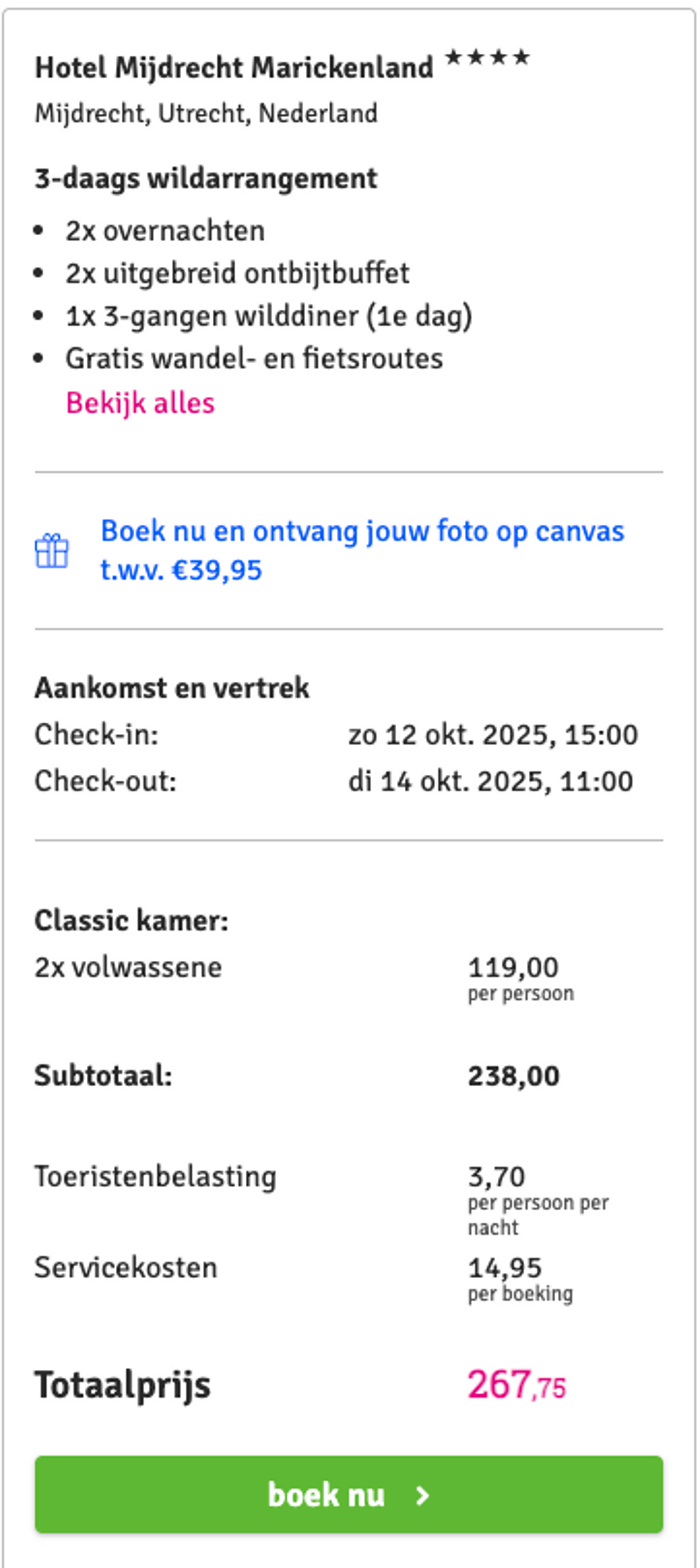 Boekingsvoorbeeld