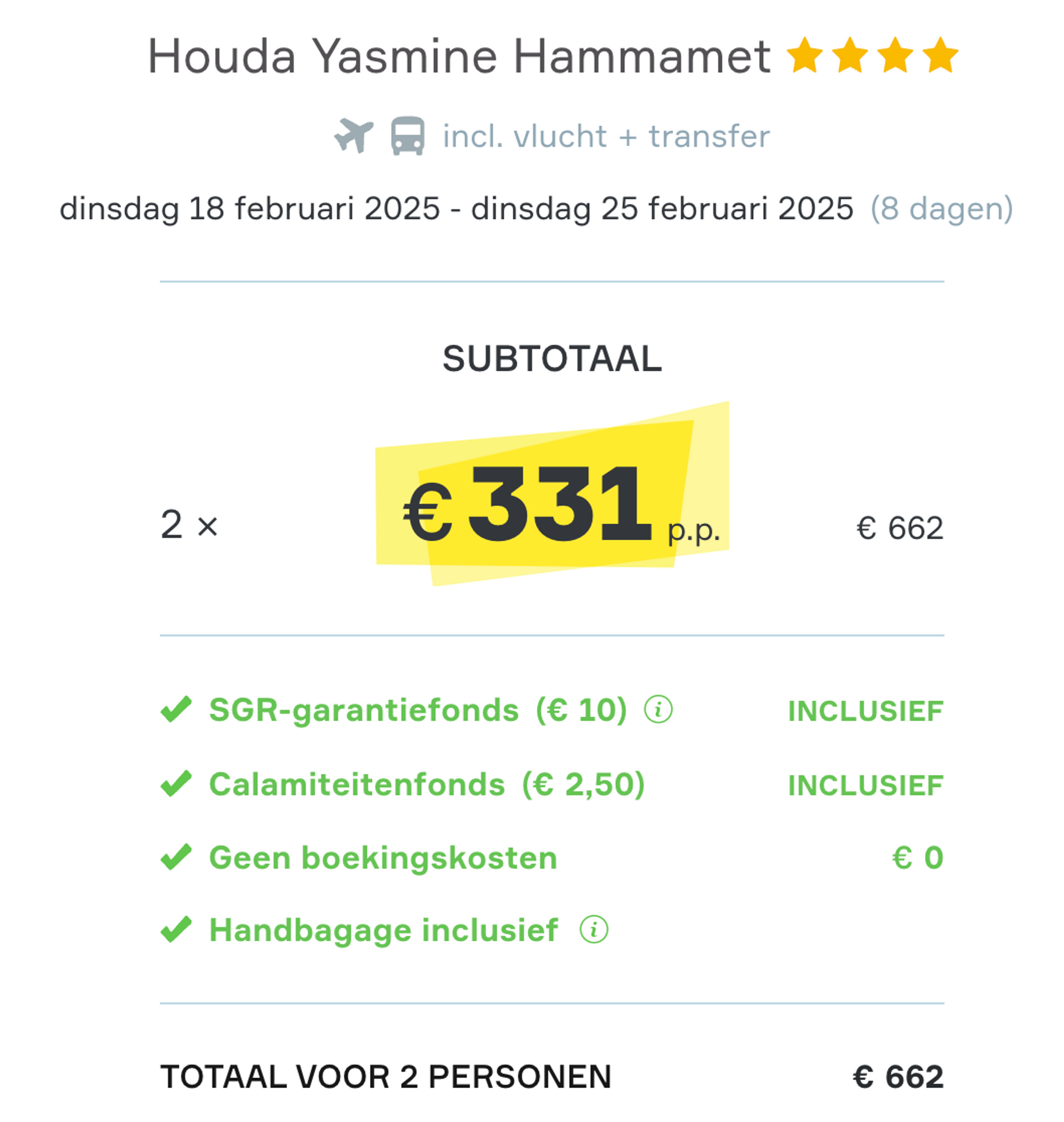 Boekingsvoorbeeld