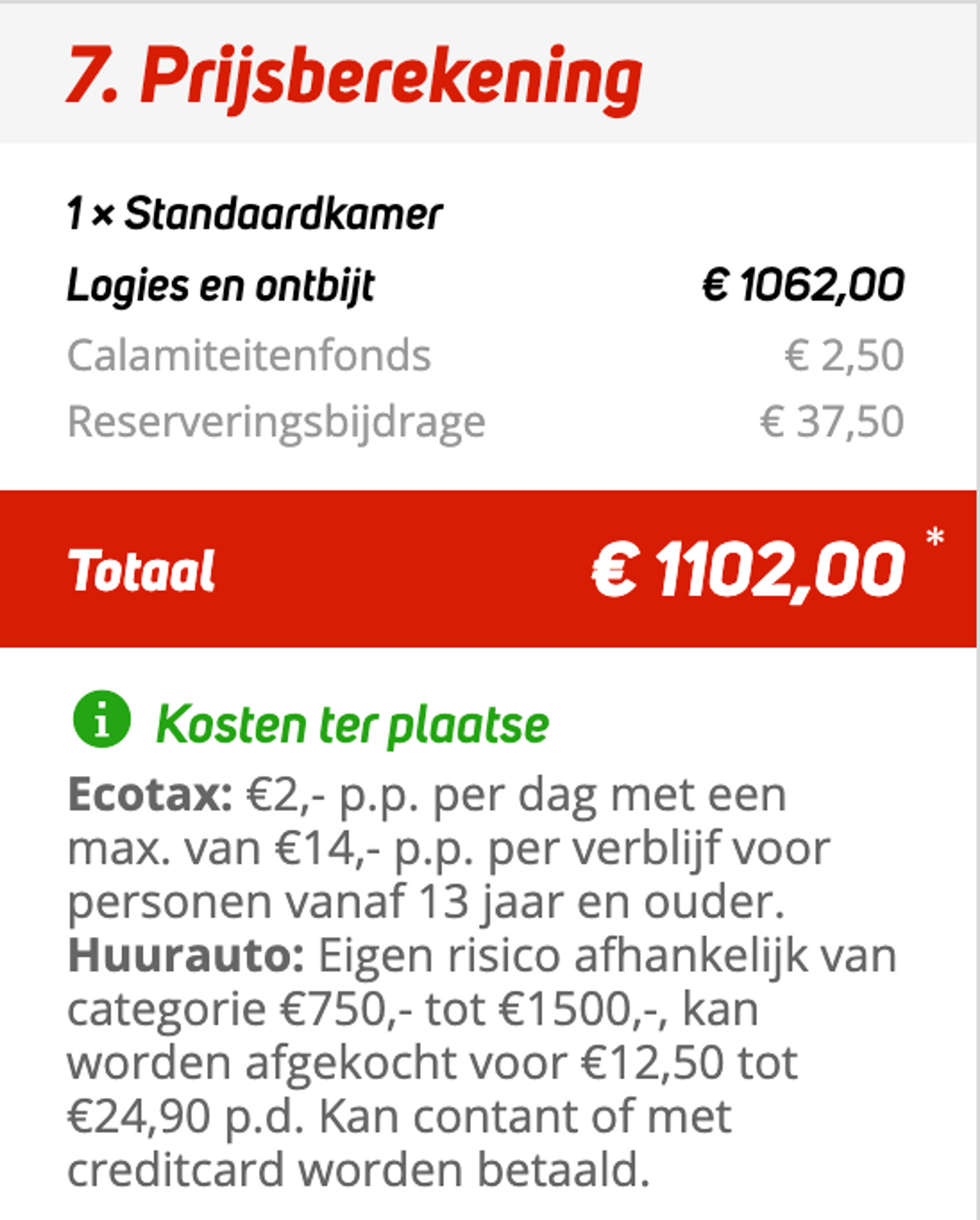 Boekingsvoorbeeld