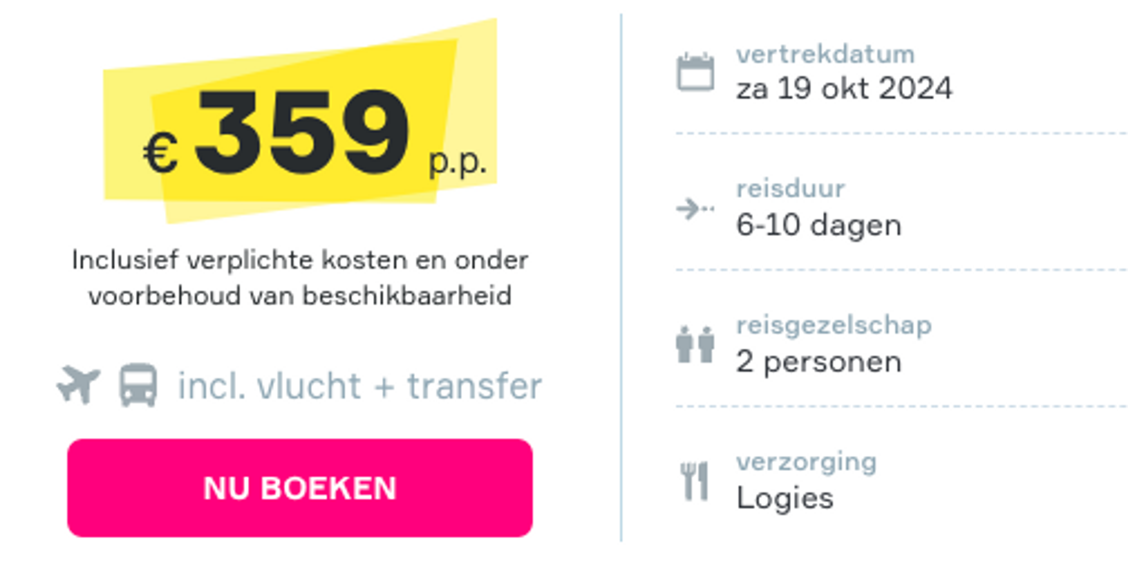 Boekingsvoorbeeld