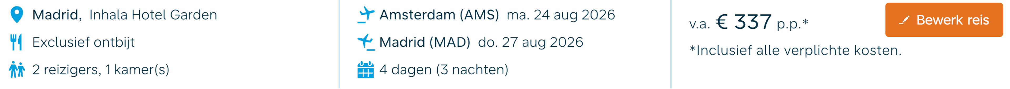 Boekingsvoorbeeld