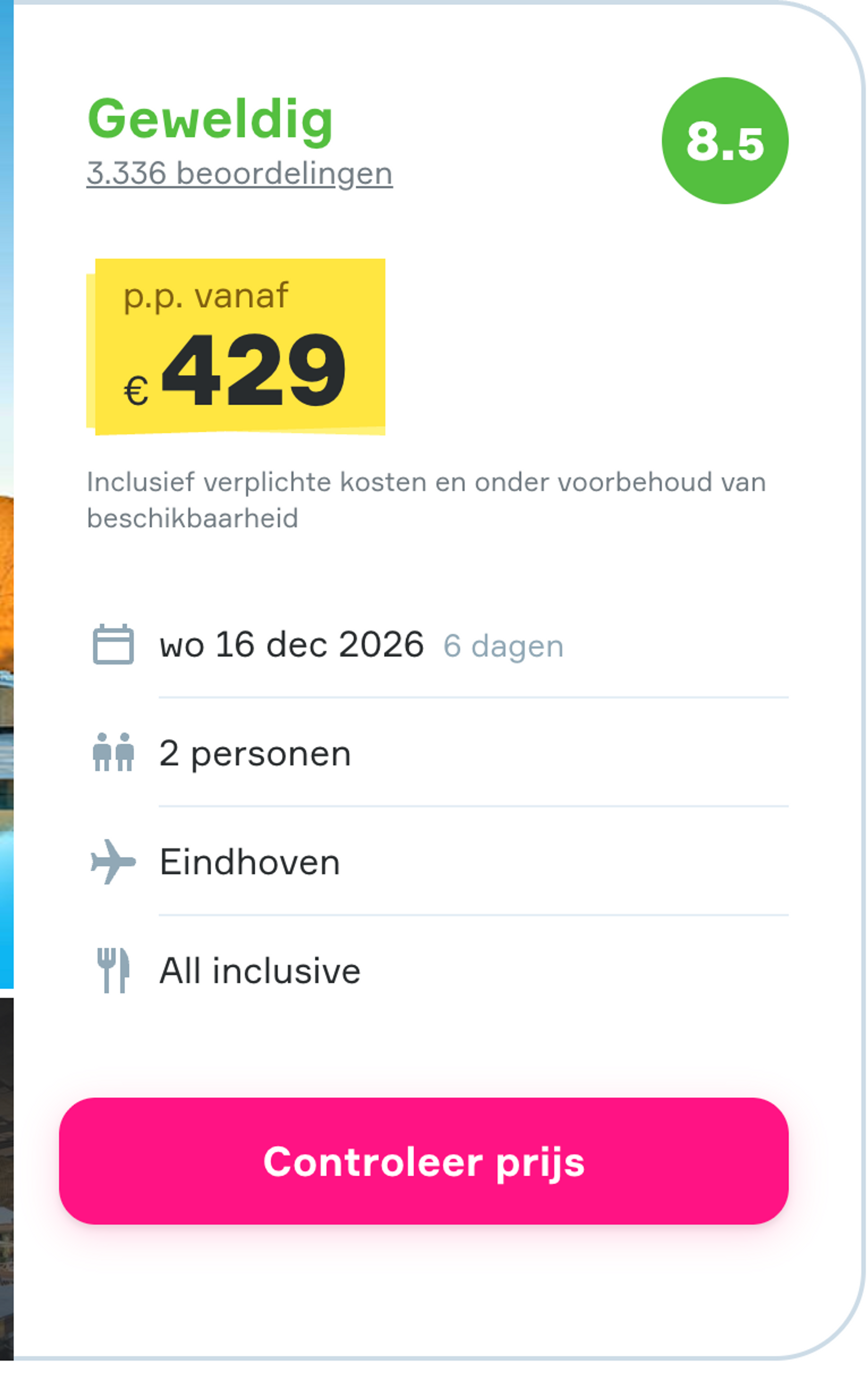 Boekingsvoorbeeld