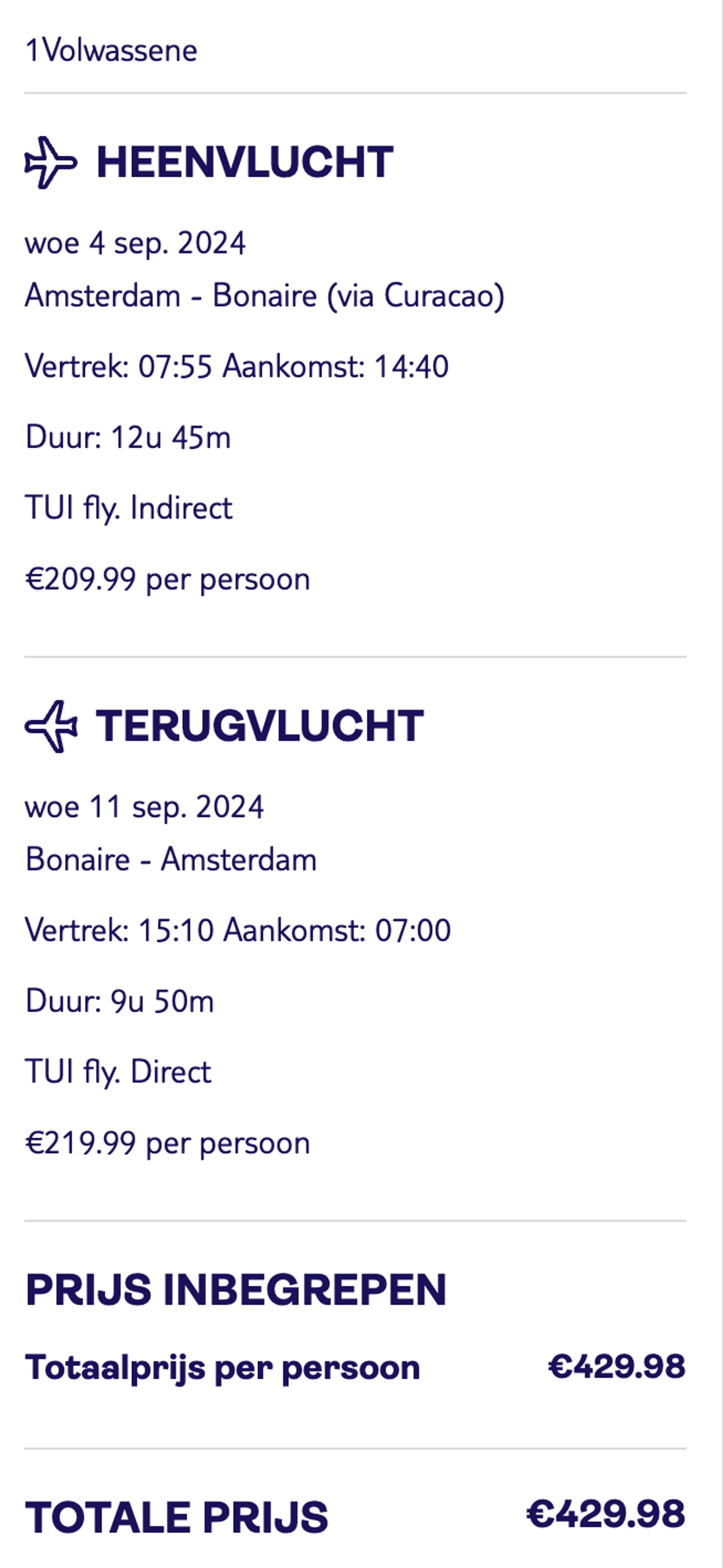 Boekingsvoorbeeld