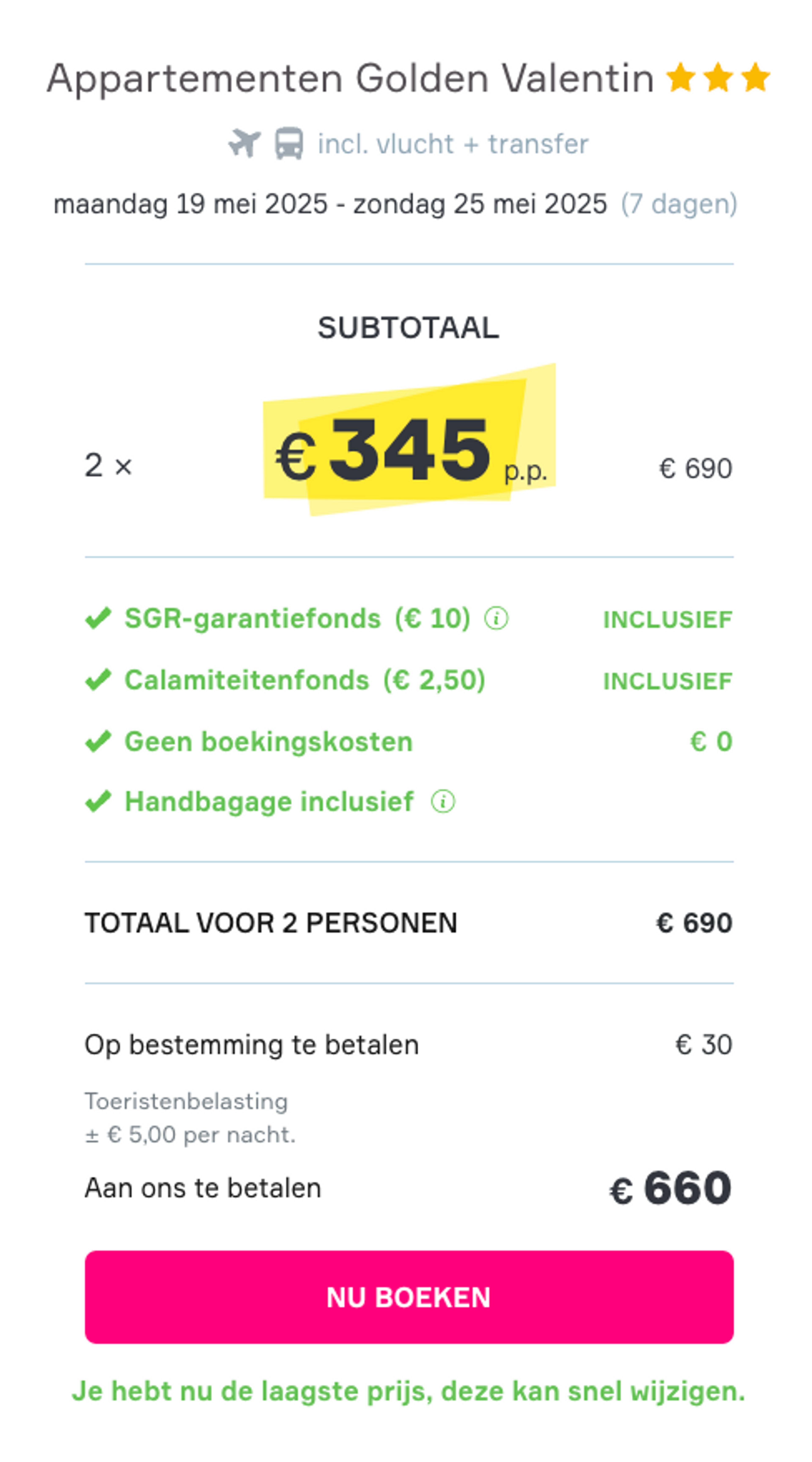 Boekingsvoorbeeld