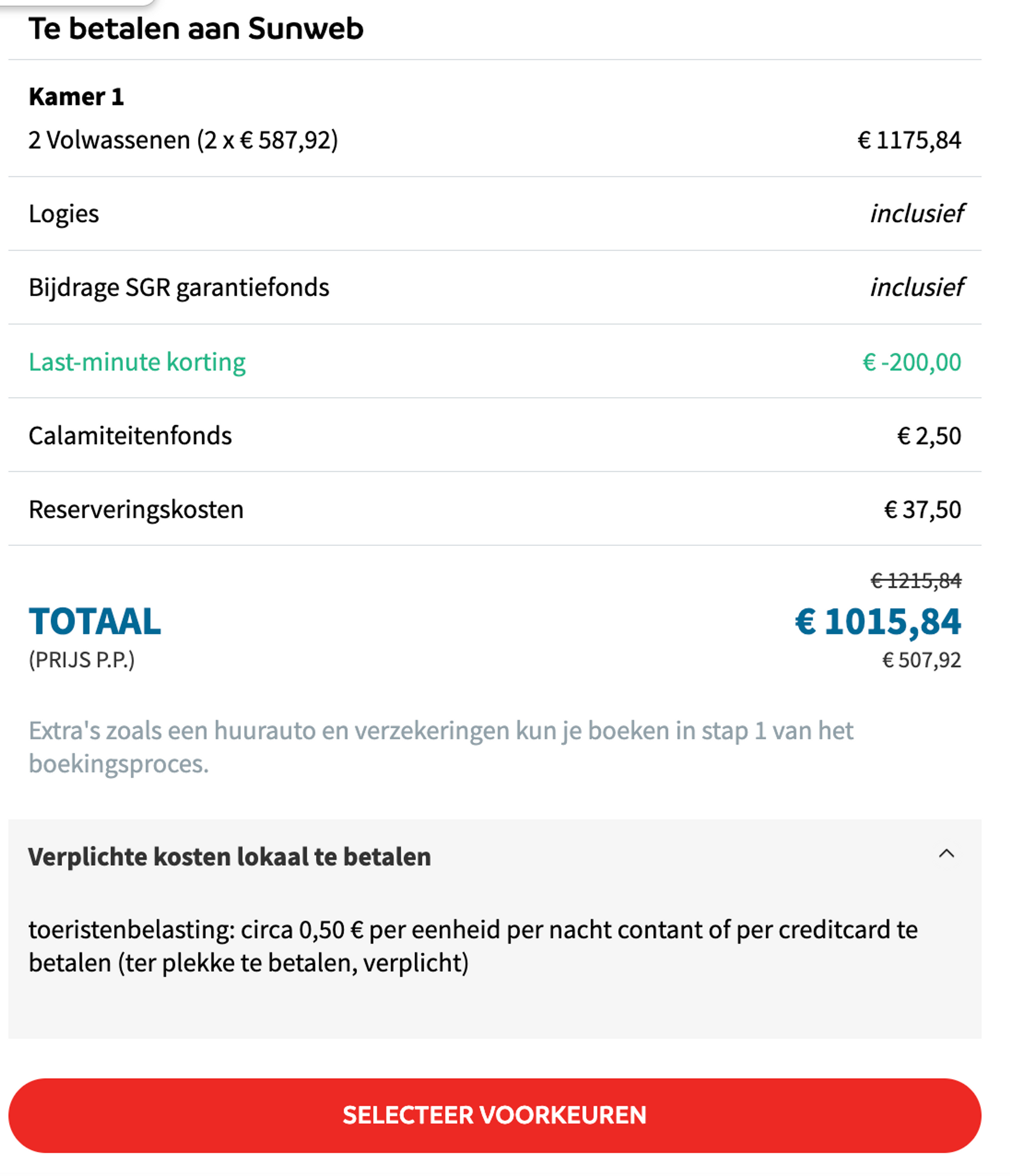 Boekingsvoorbeeld
