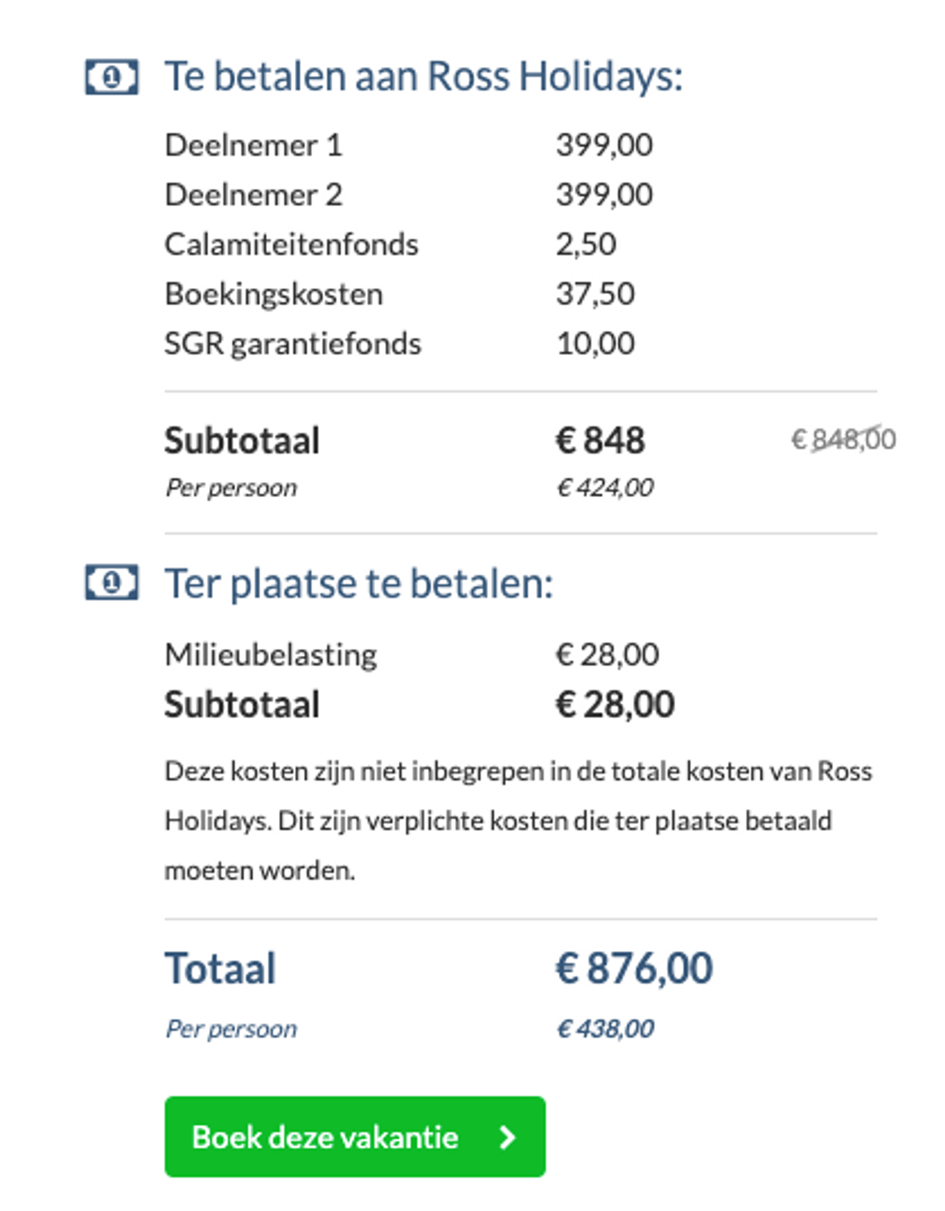 Boekingsvoorbeeld