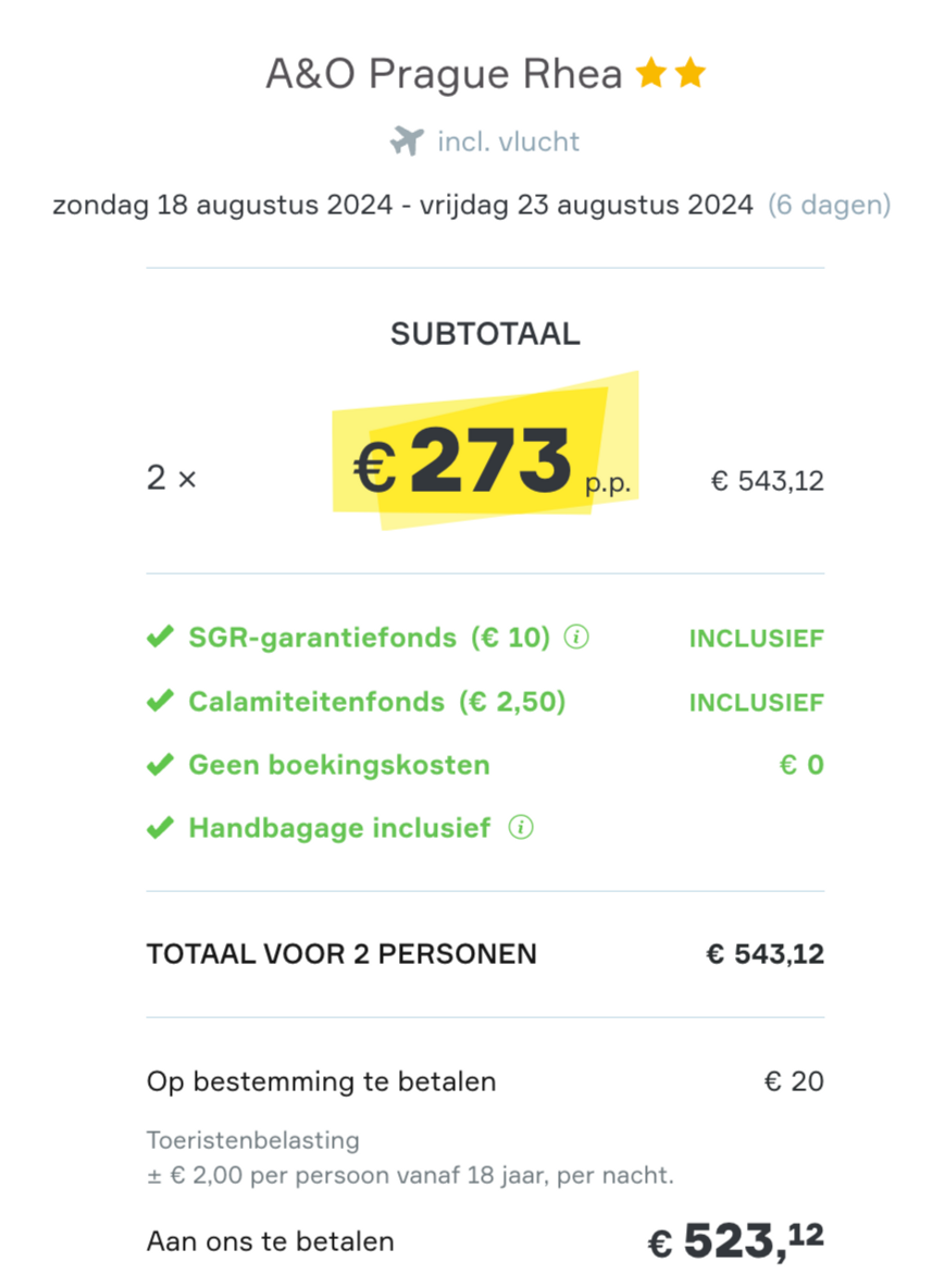 Boekingsvoorbeeld