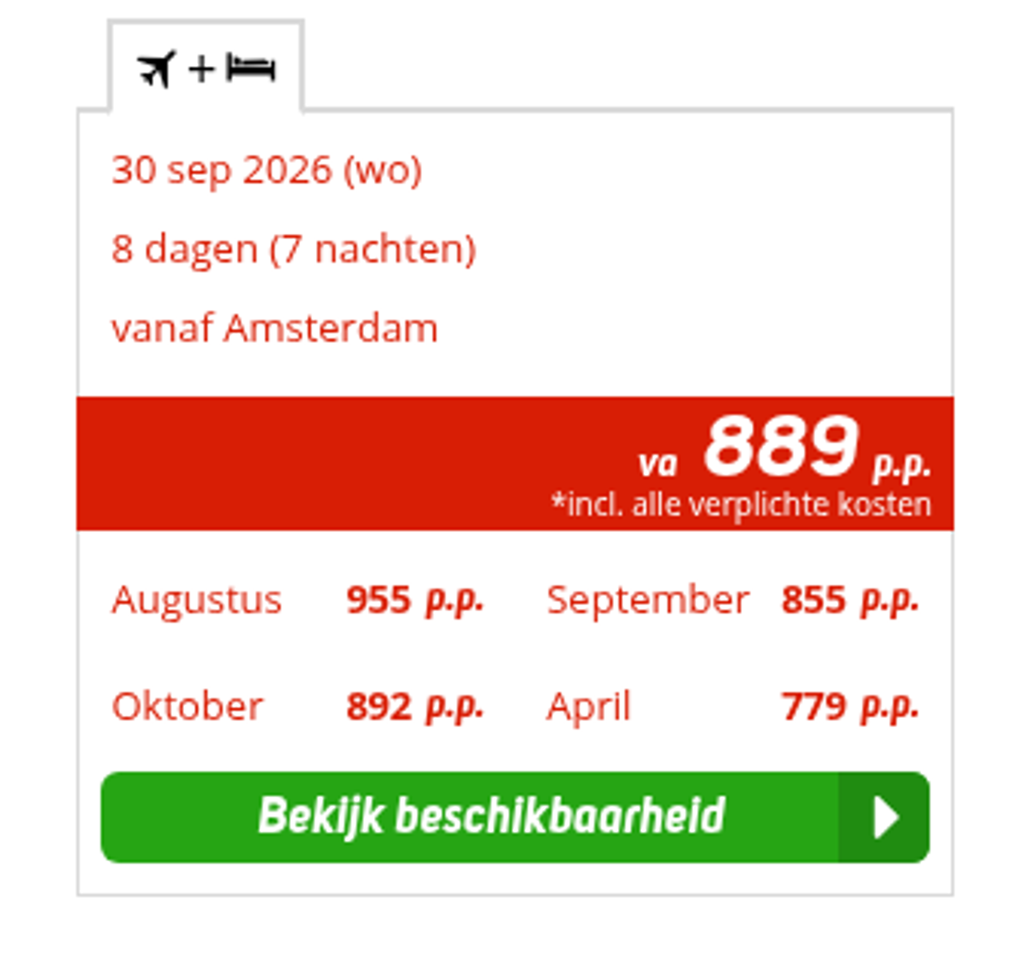 Boekingsvoorbeeld