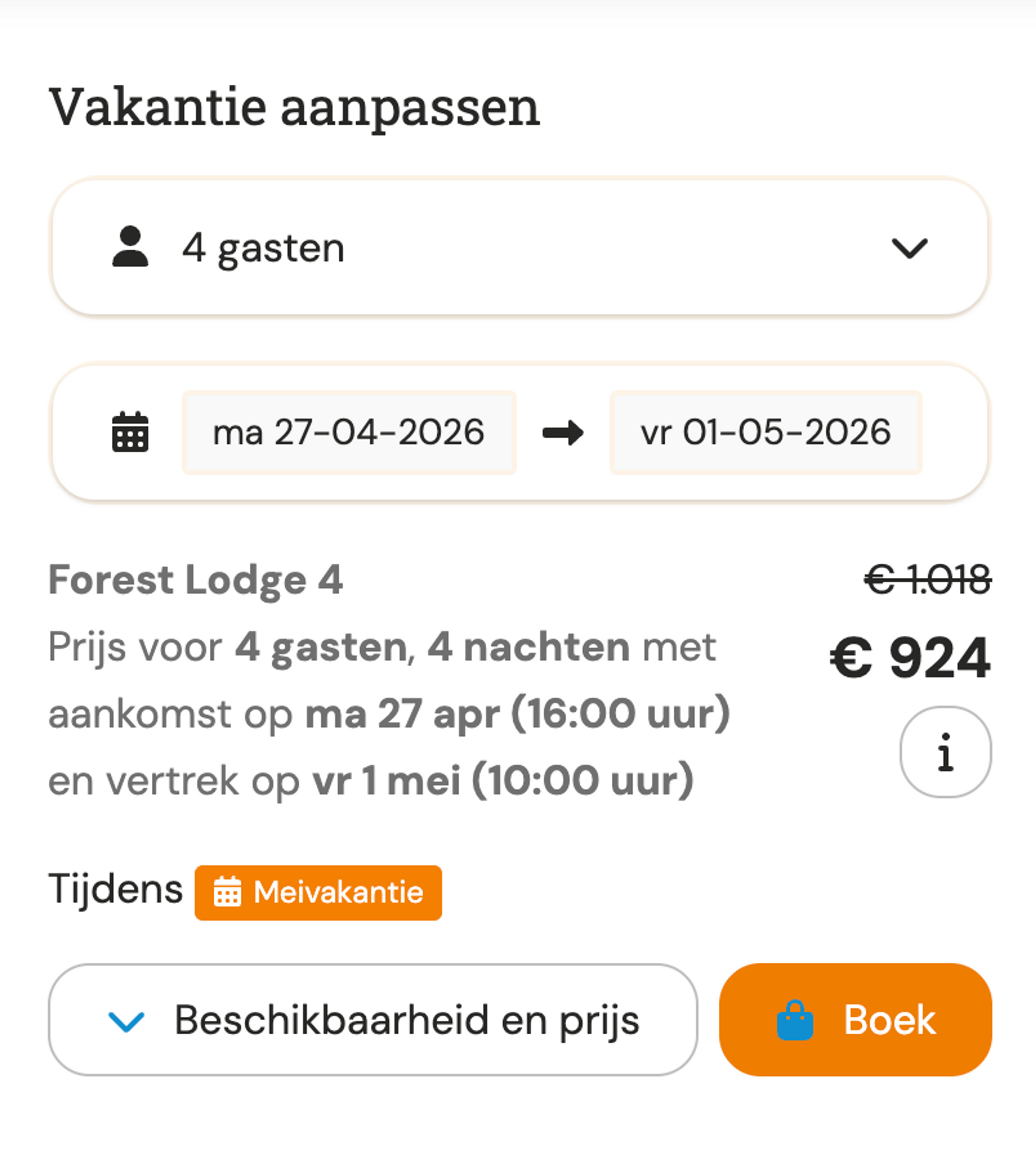 Boekingsvoorbeeld
