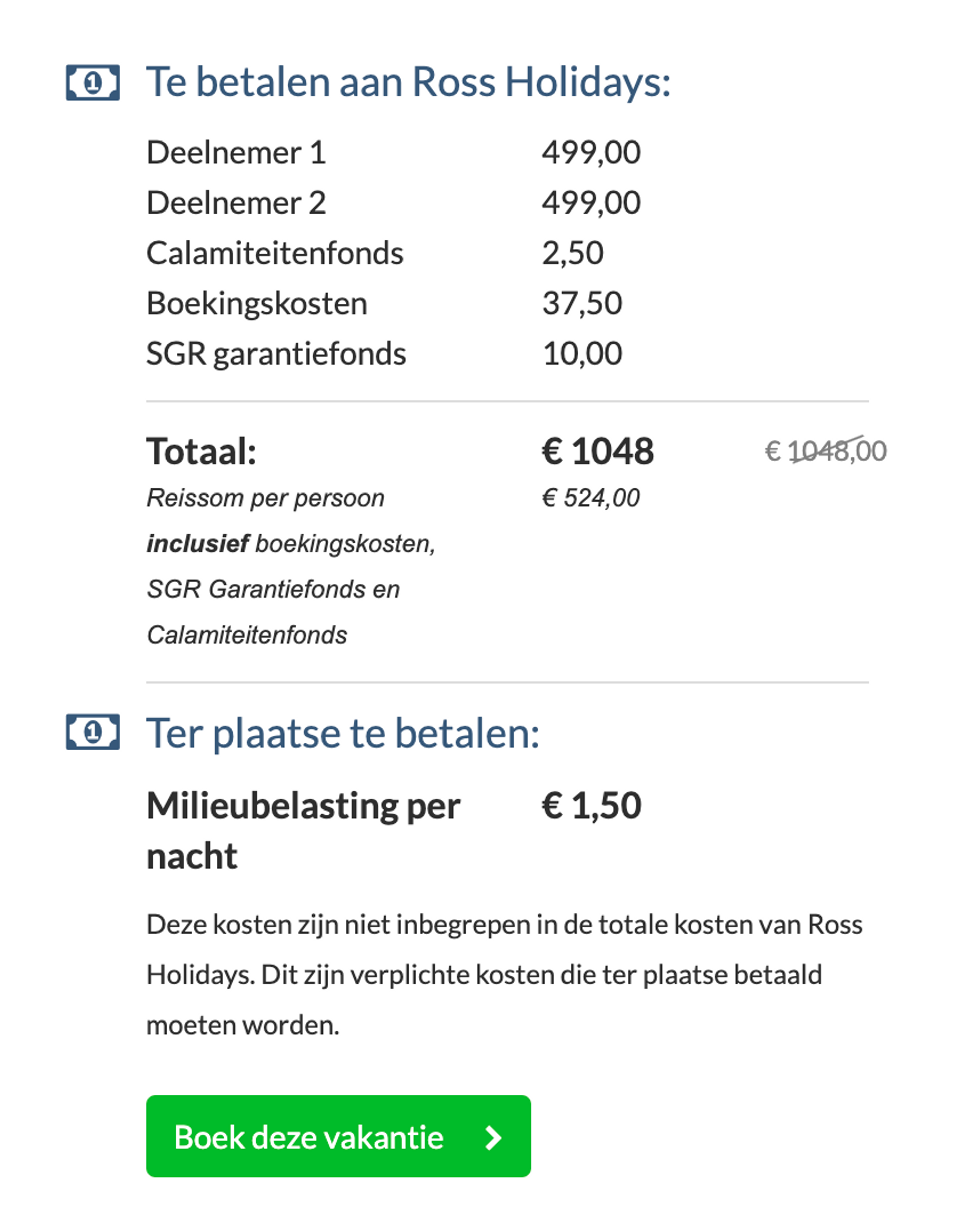 Boekingsvoorbeeld