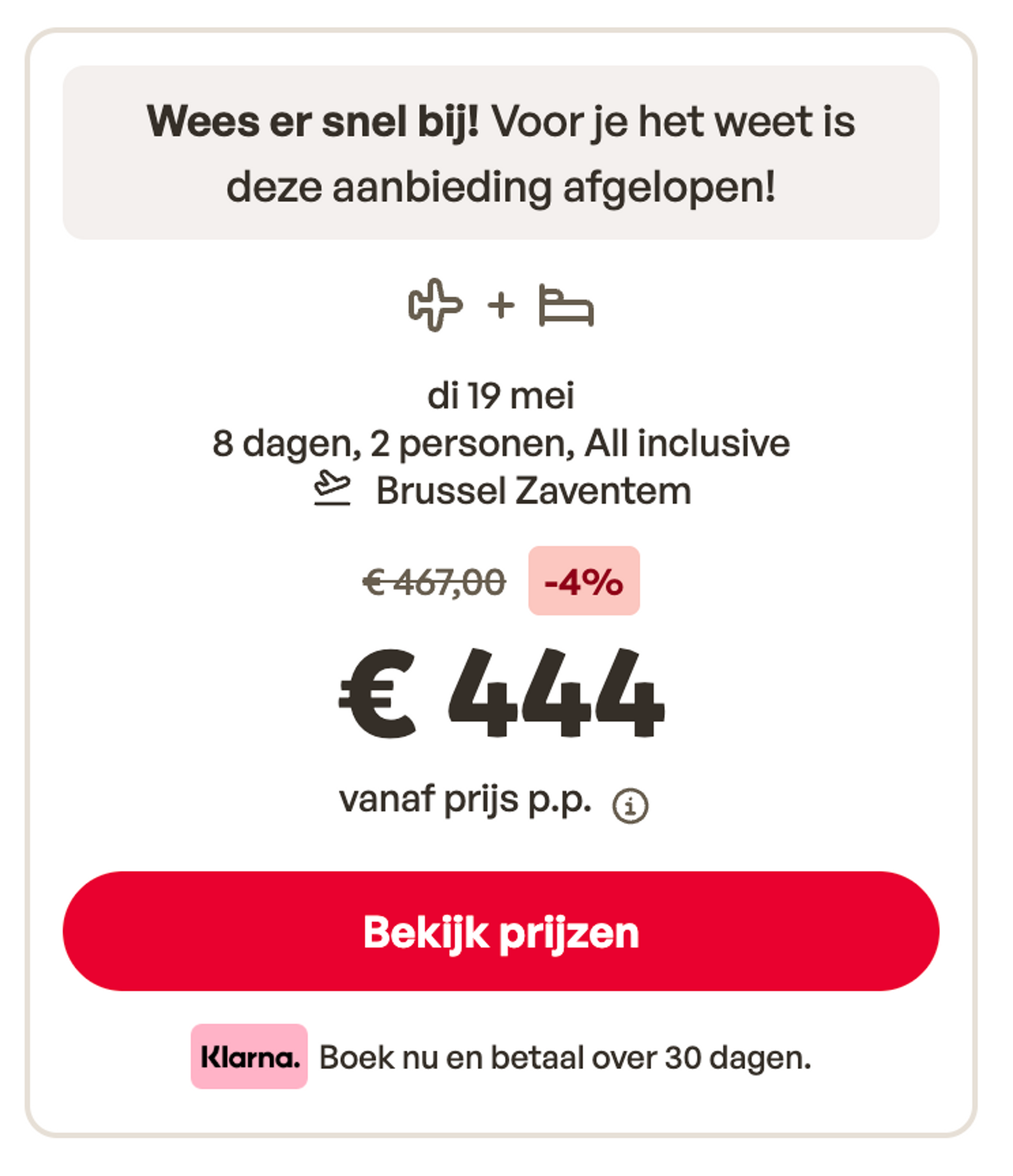 Boekingsvoorbeeld