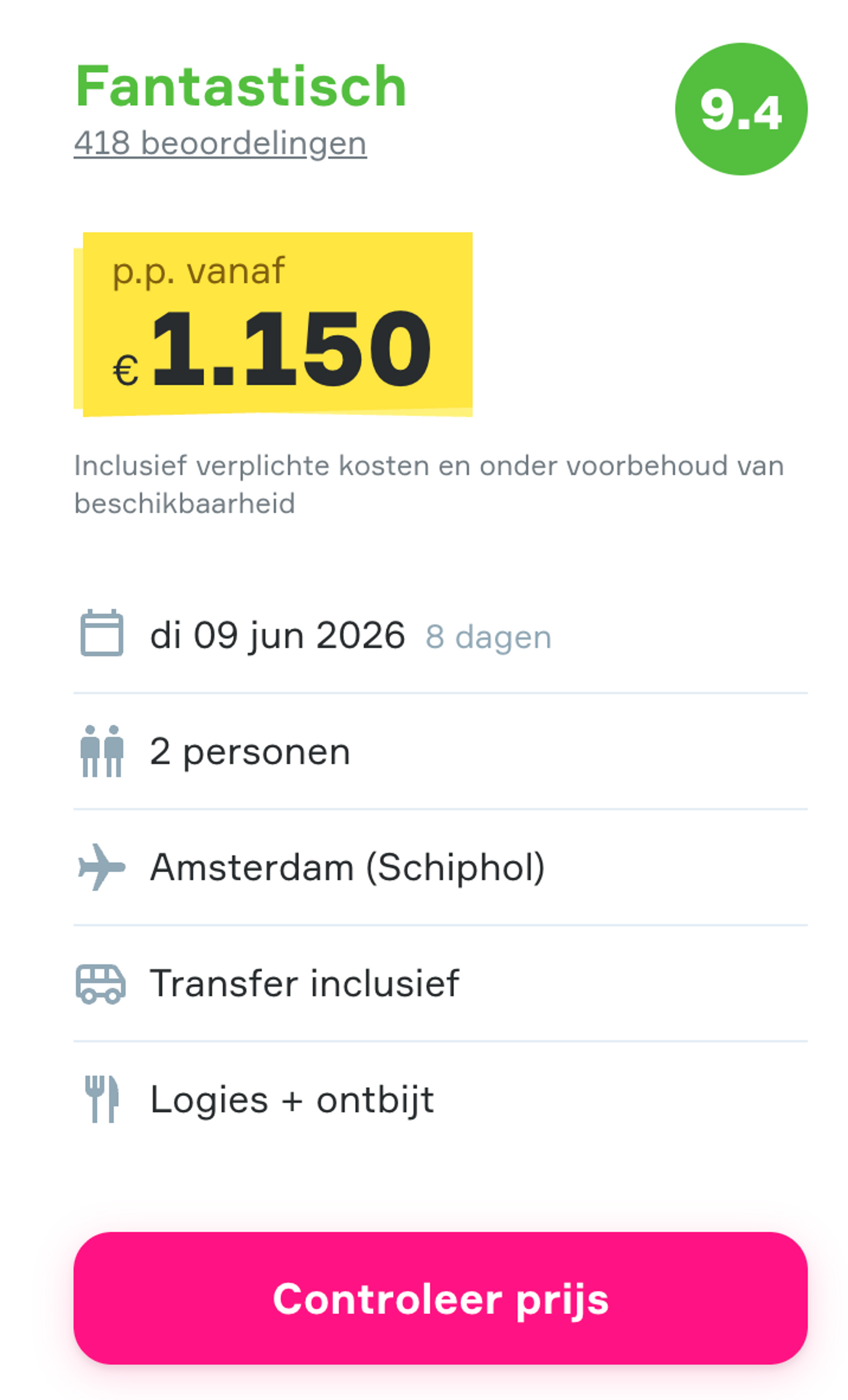 Boekingsvoorbeeld