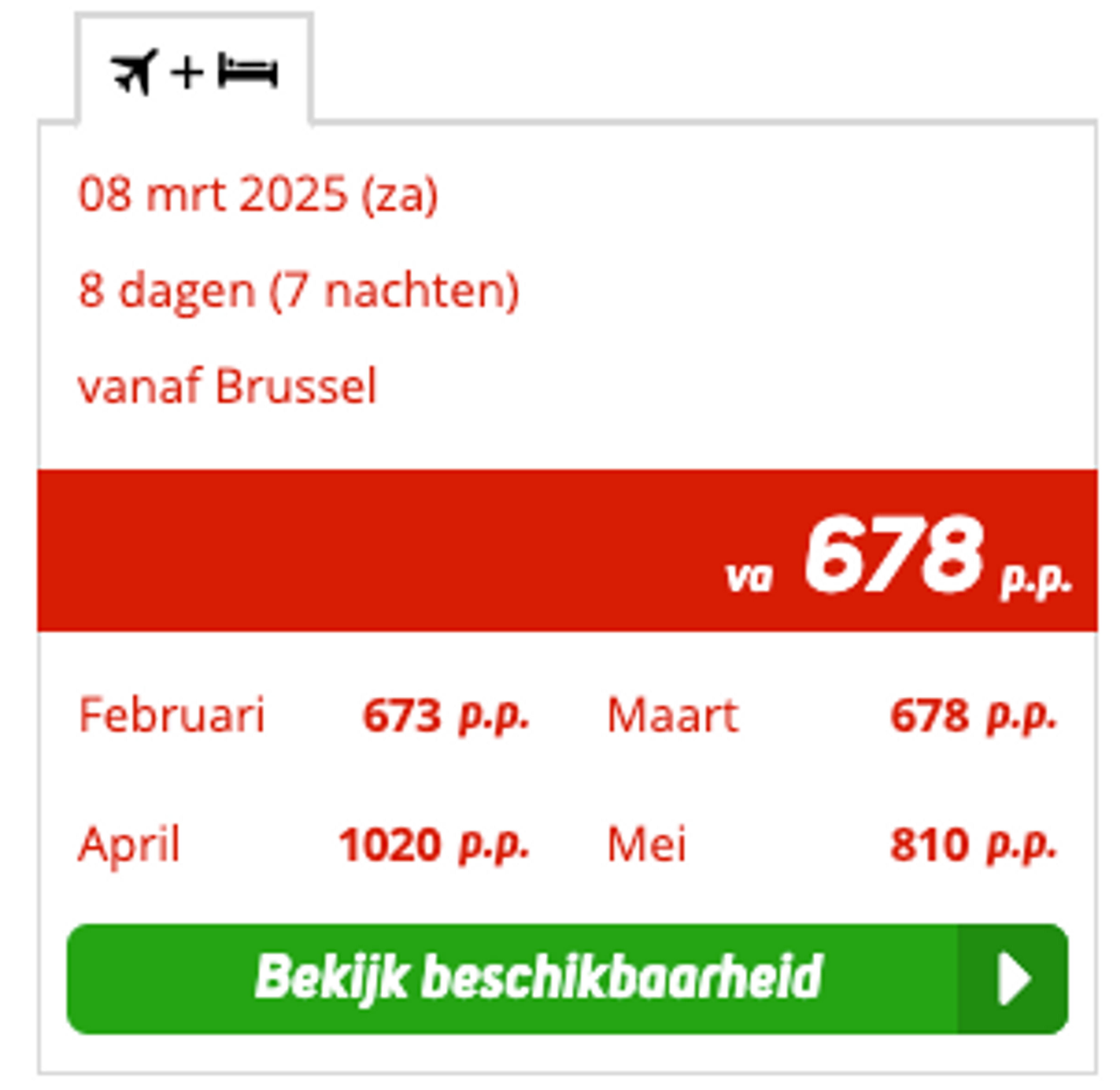 Boekingsvoorbeeld