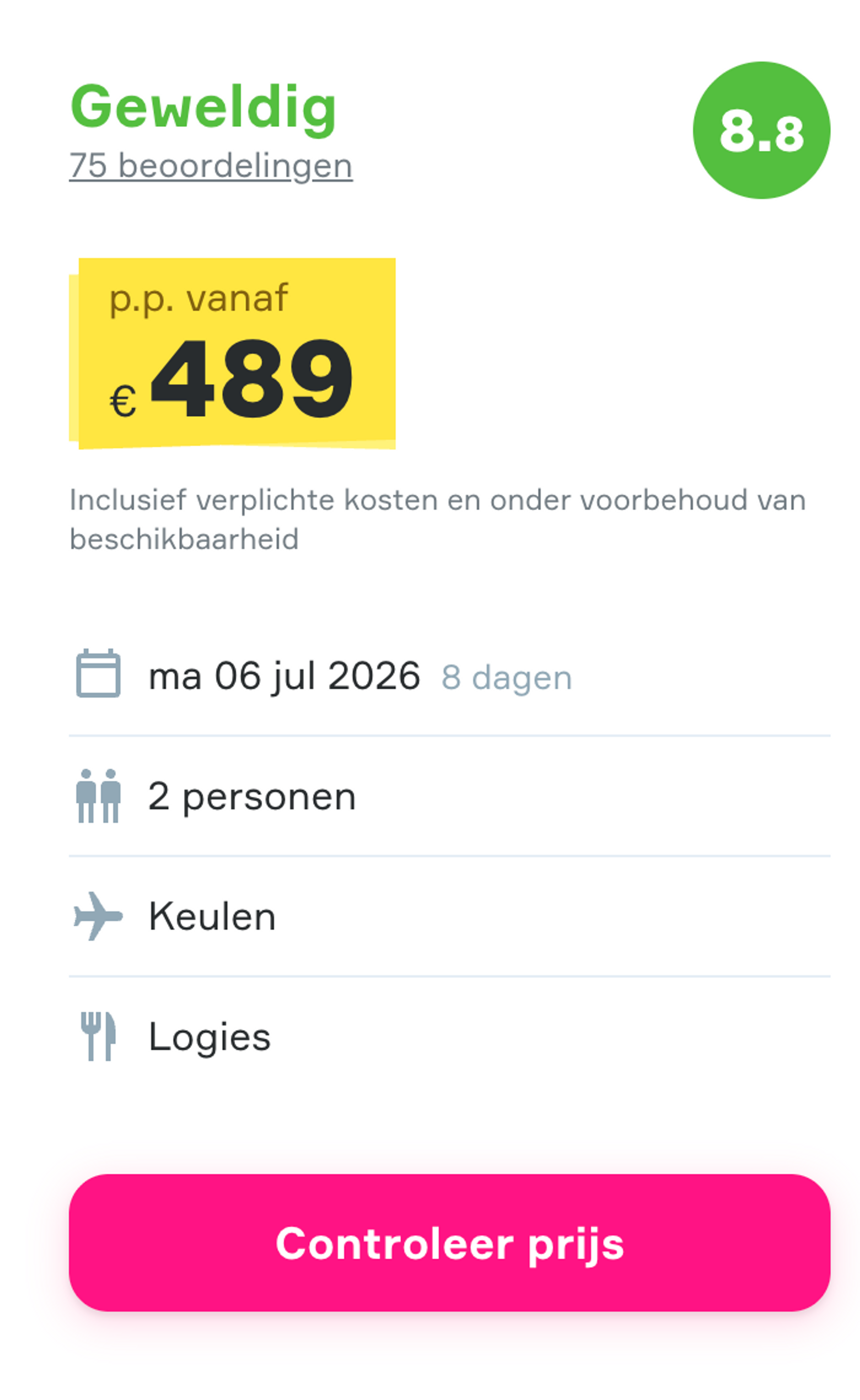 Boekingsvoorbeeld