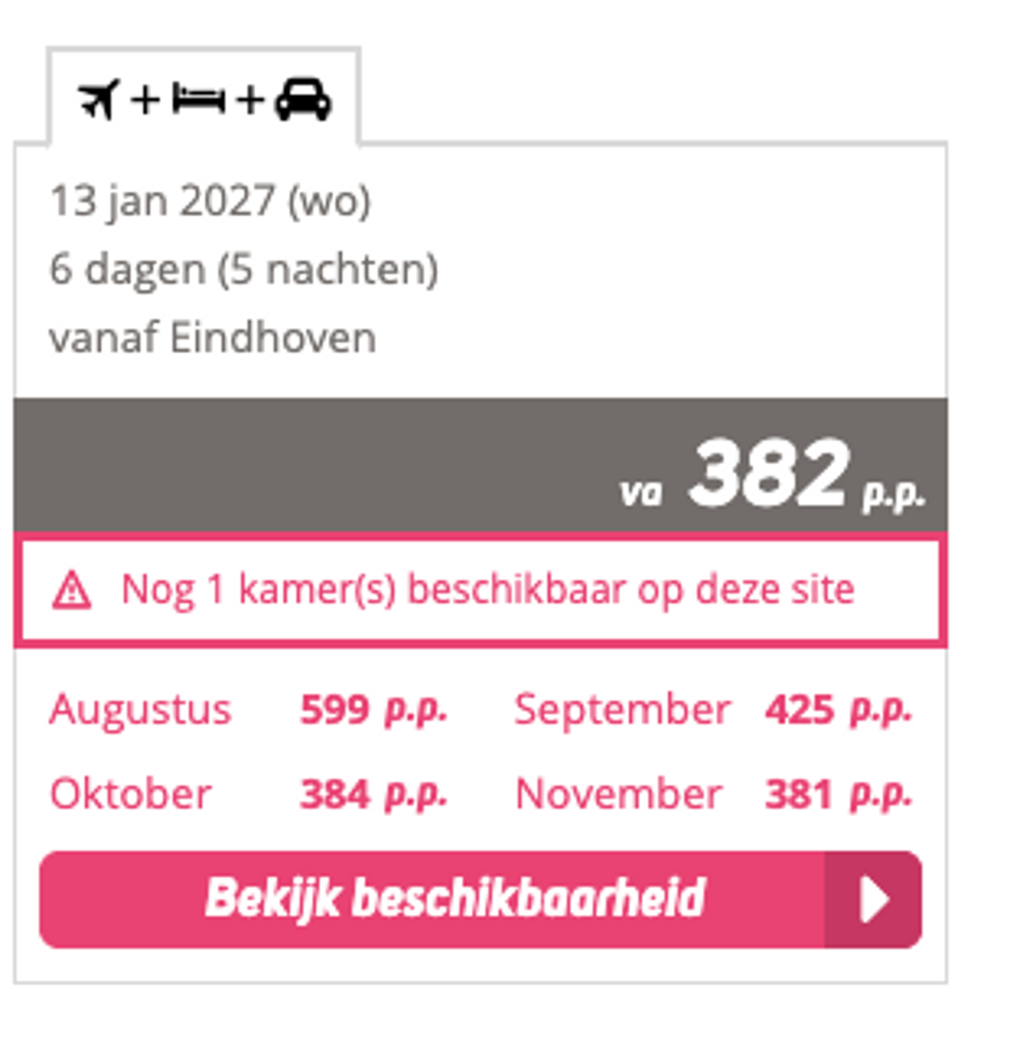 Boekingsvoorbeeld