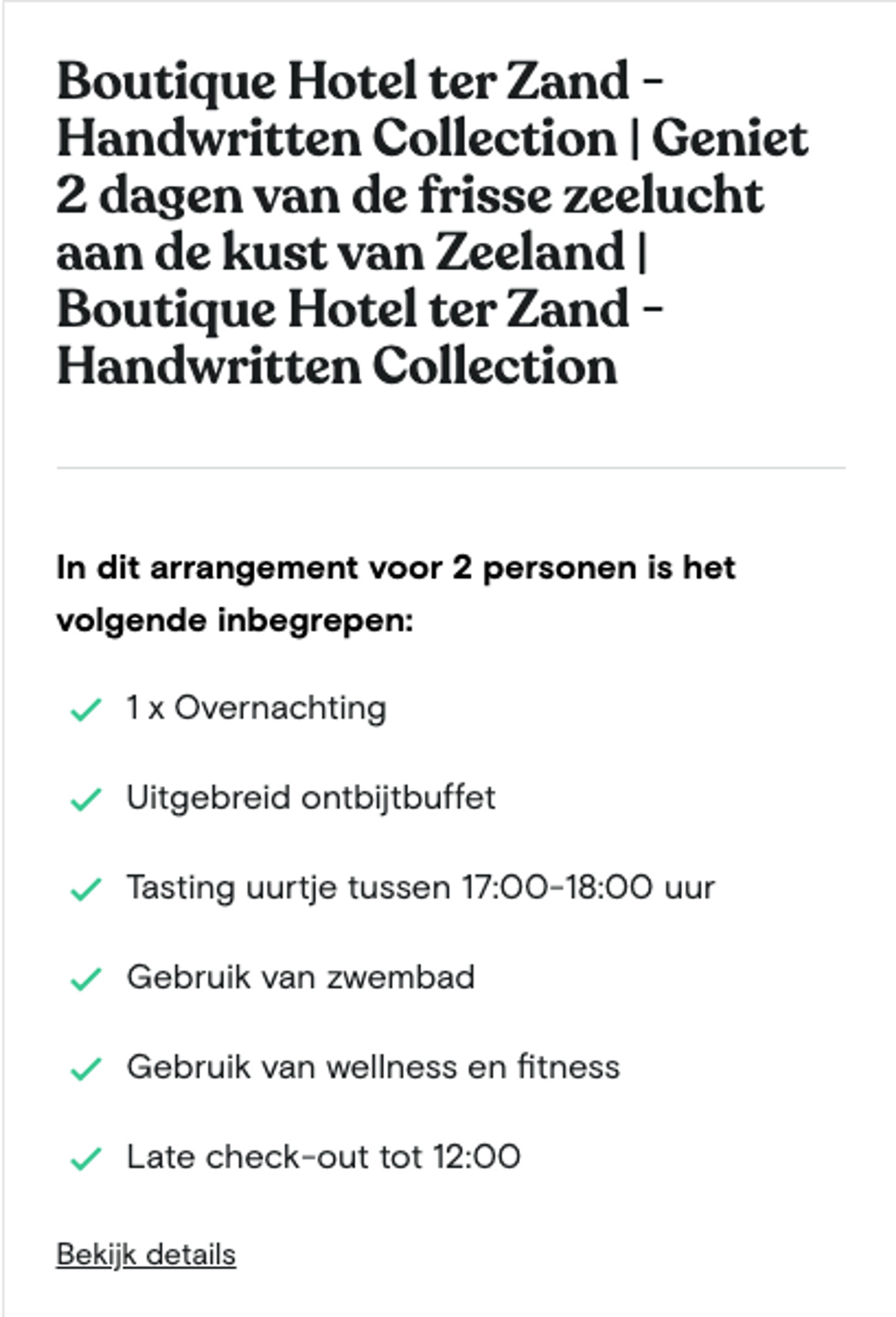 Boekingsvoorbeeld