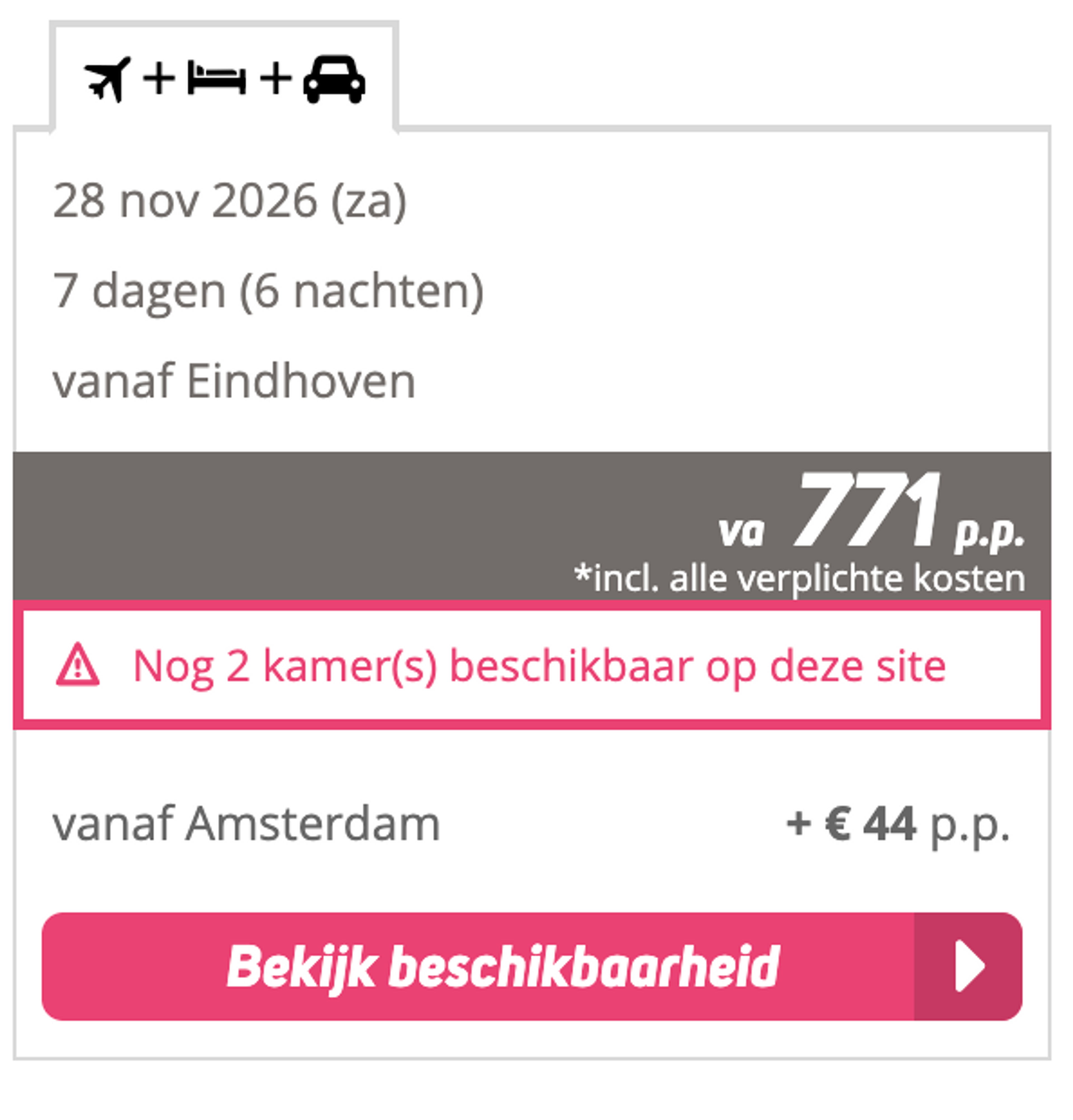 Boekingsvoorbeeld