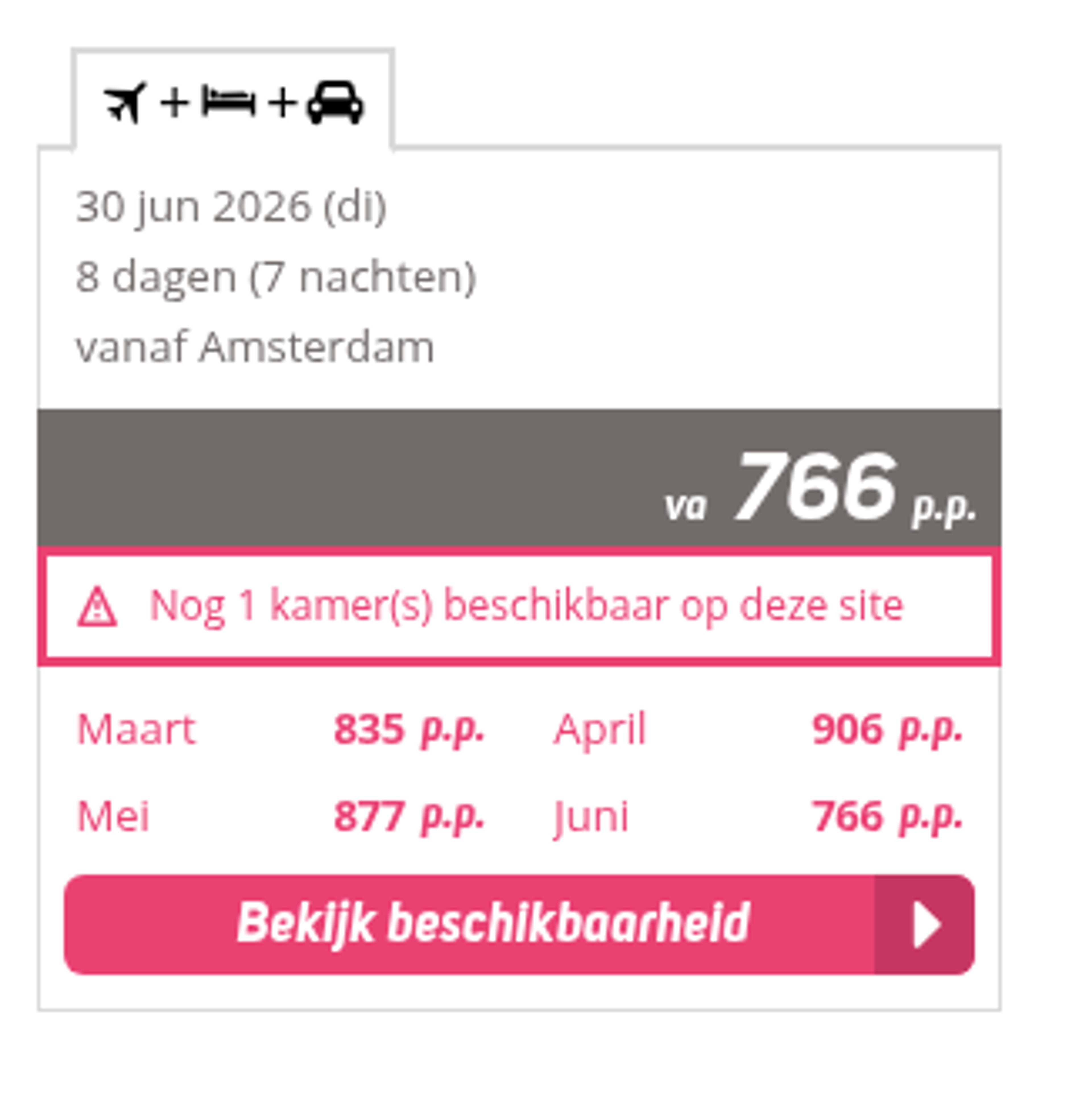 Boekingsvoorbeeld
