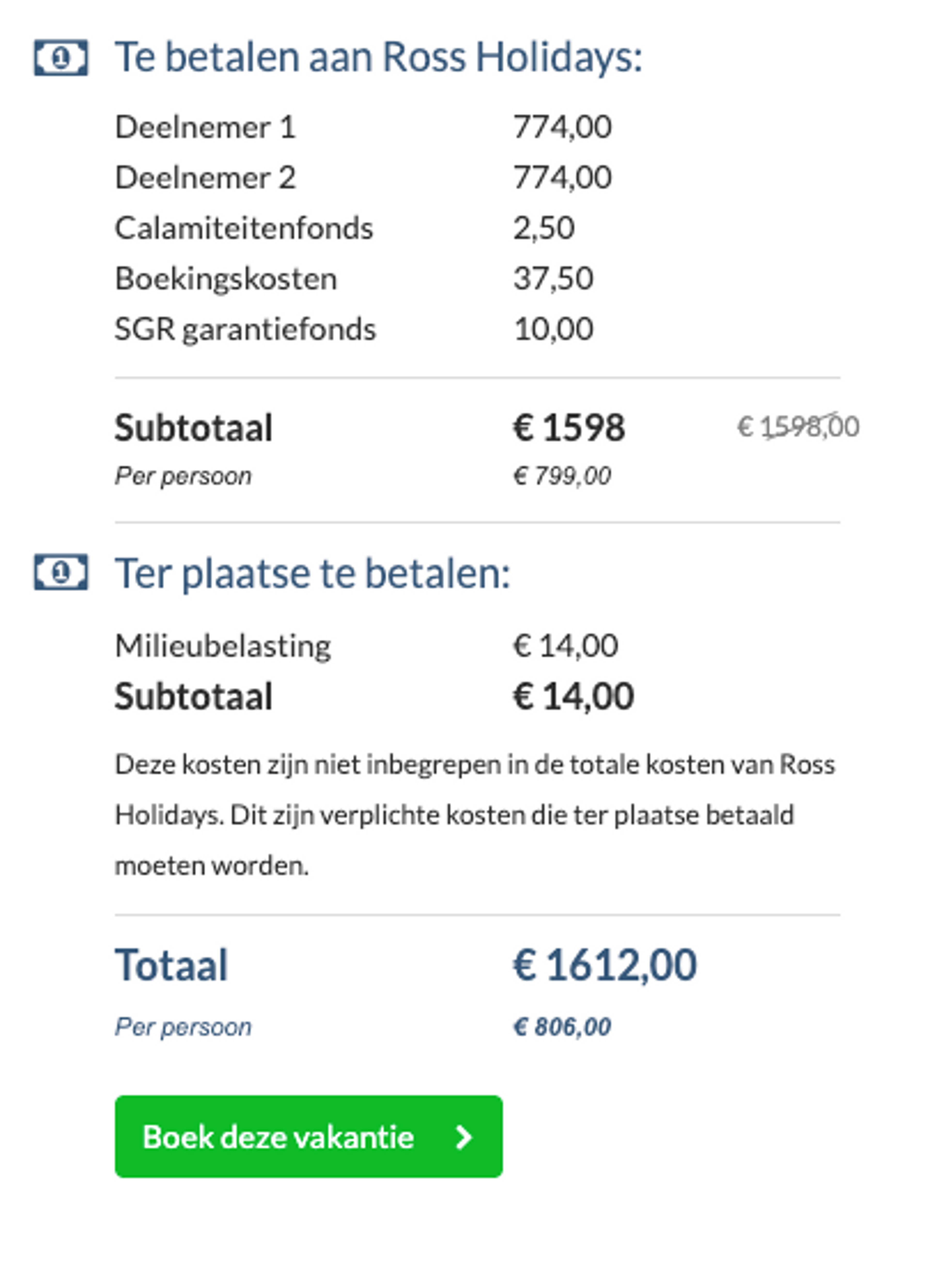 Boekingsvoorbeeld