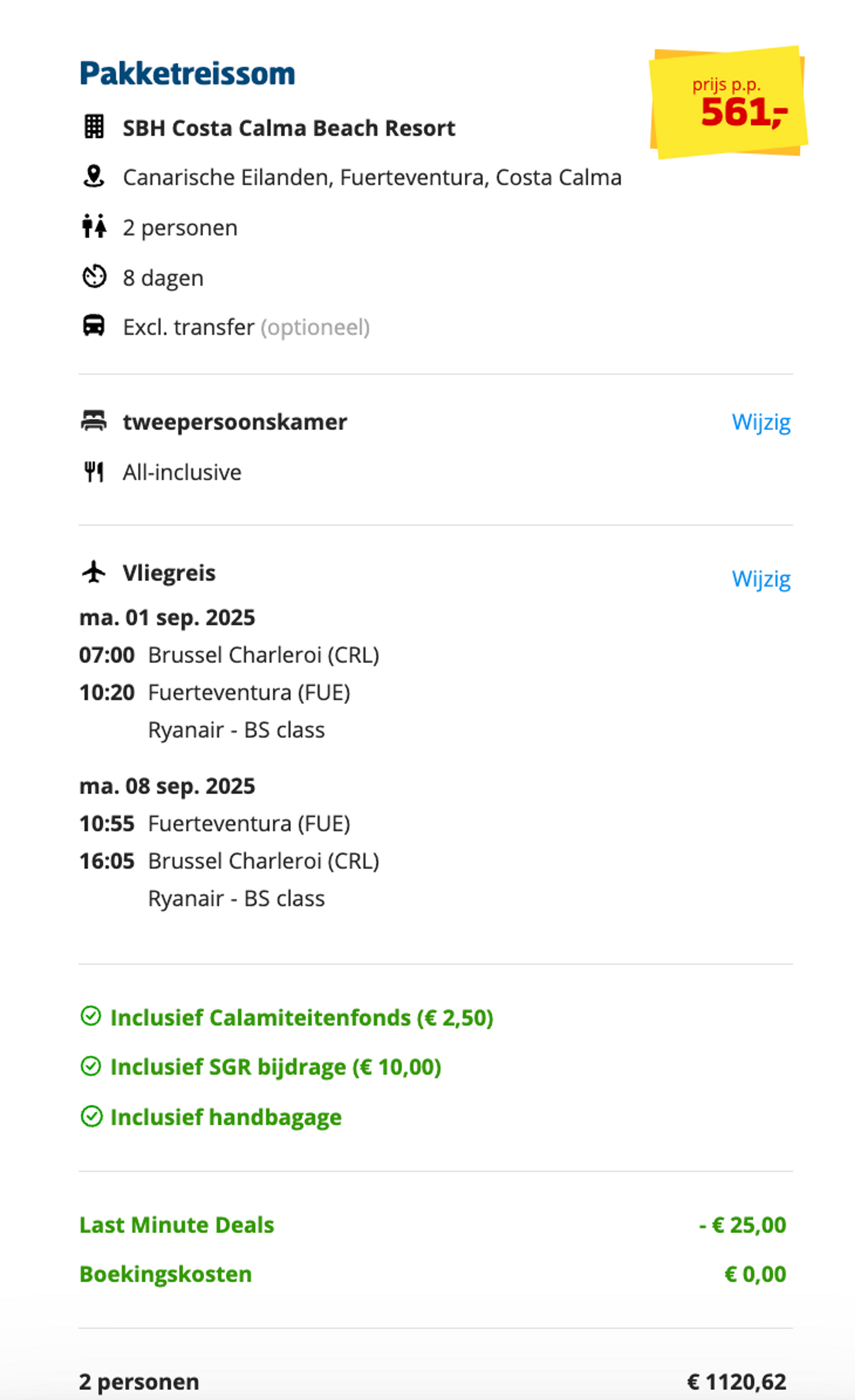 Boekingsvoorbeeld
