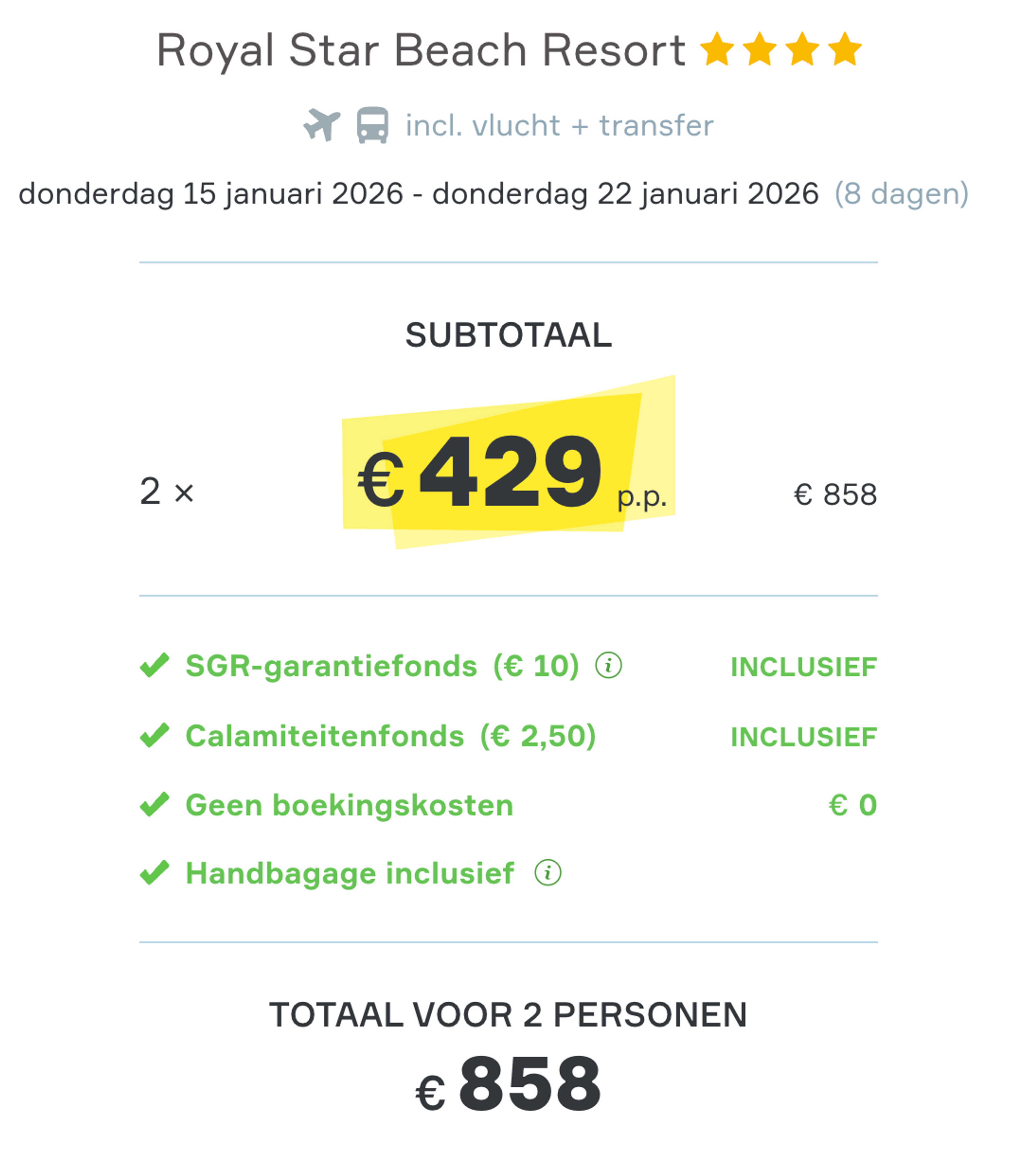 Boekingsvoorbeeld