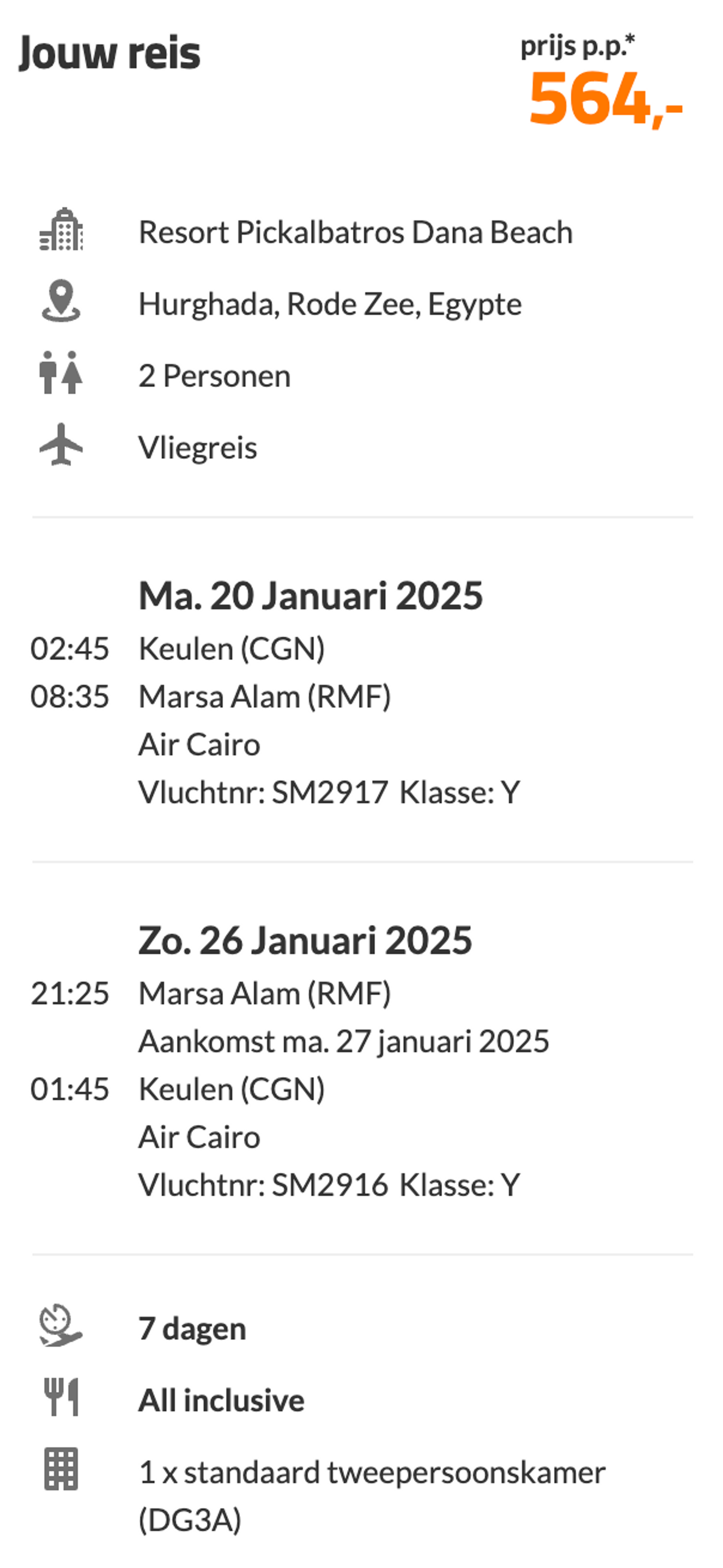 Boekingsvoorbeeld