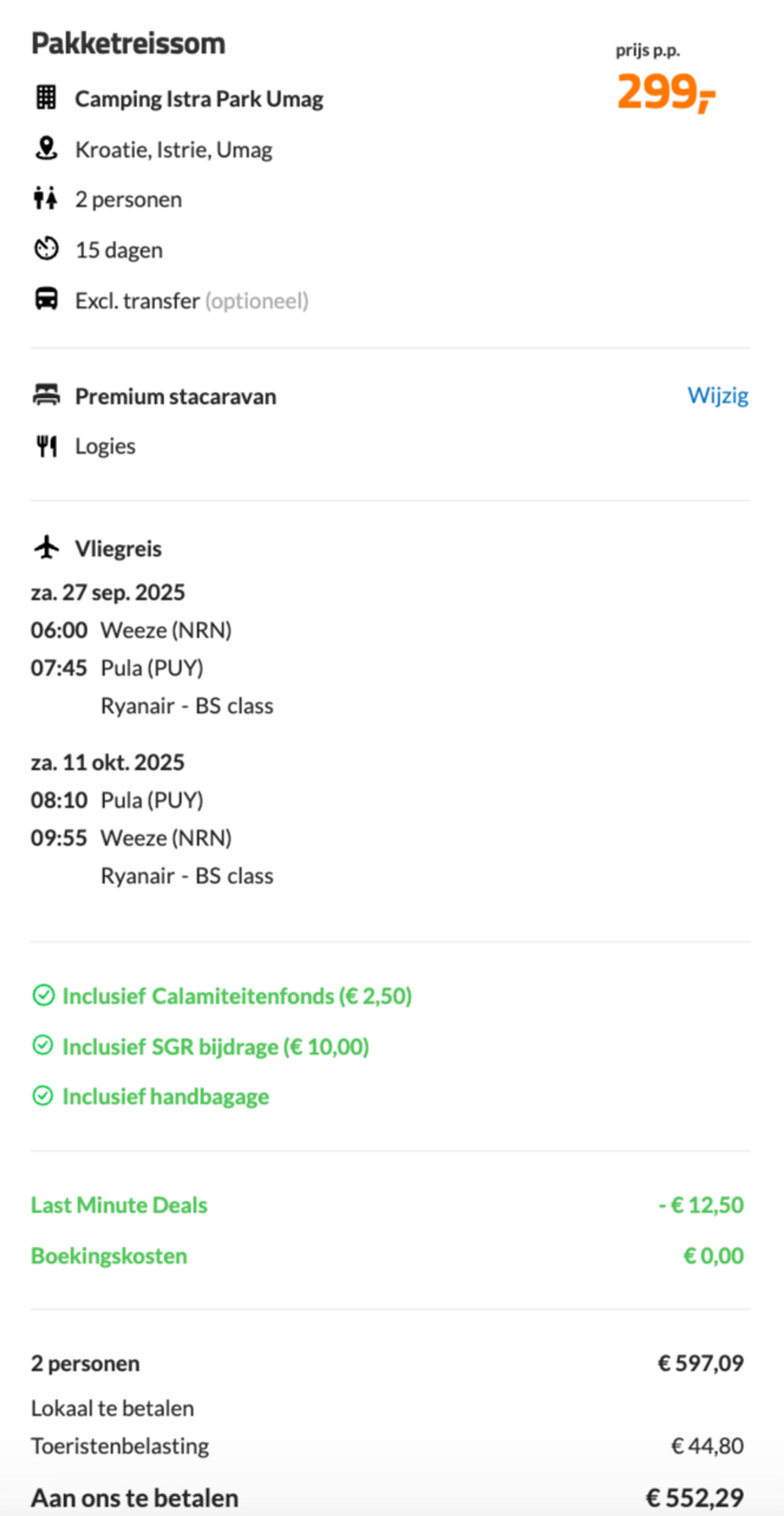 Boekingsvoorbeeld