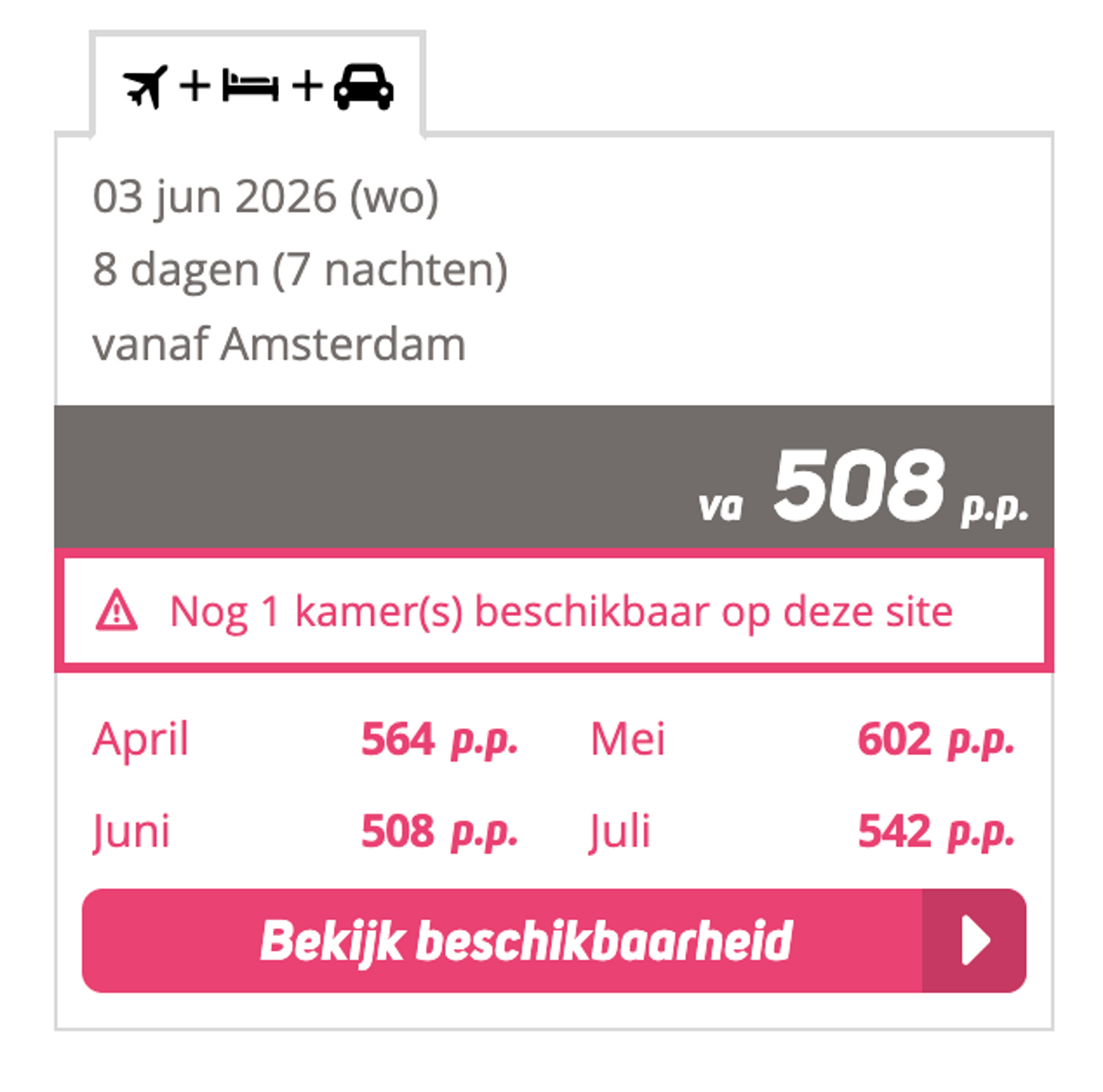 Boekingsvoorbeeld