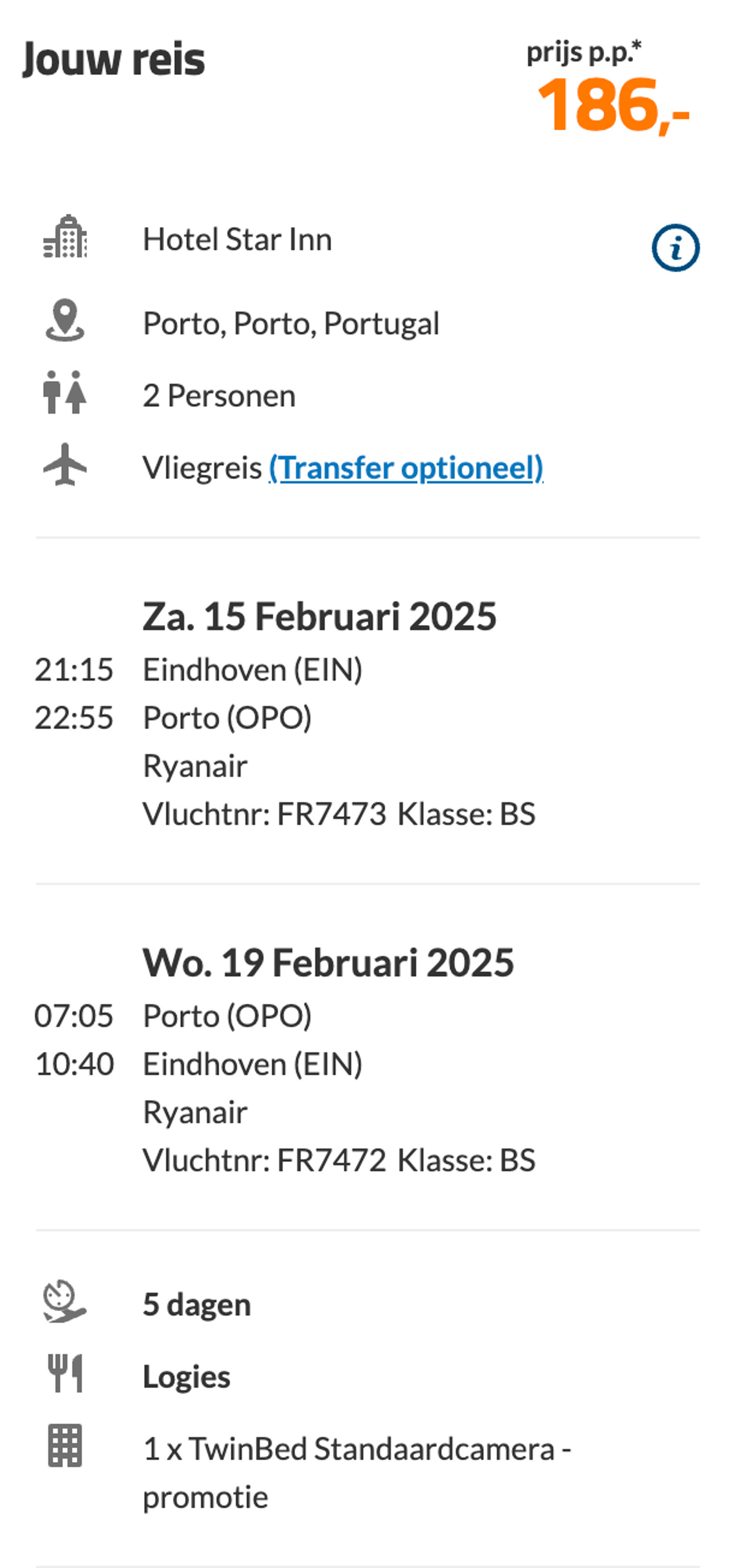 Boekingsvoorbeeld