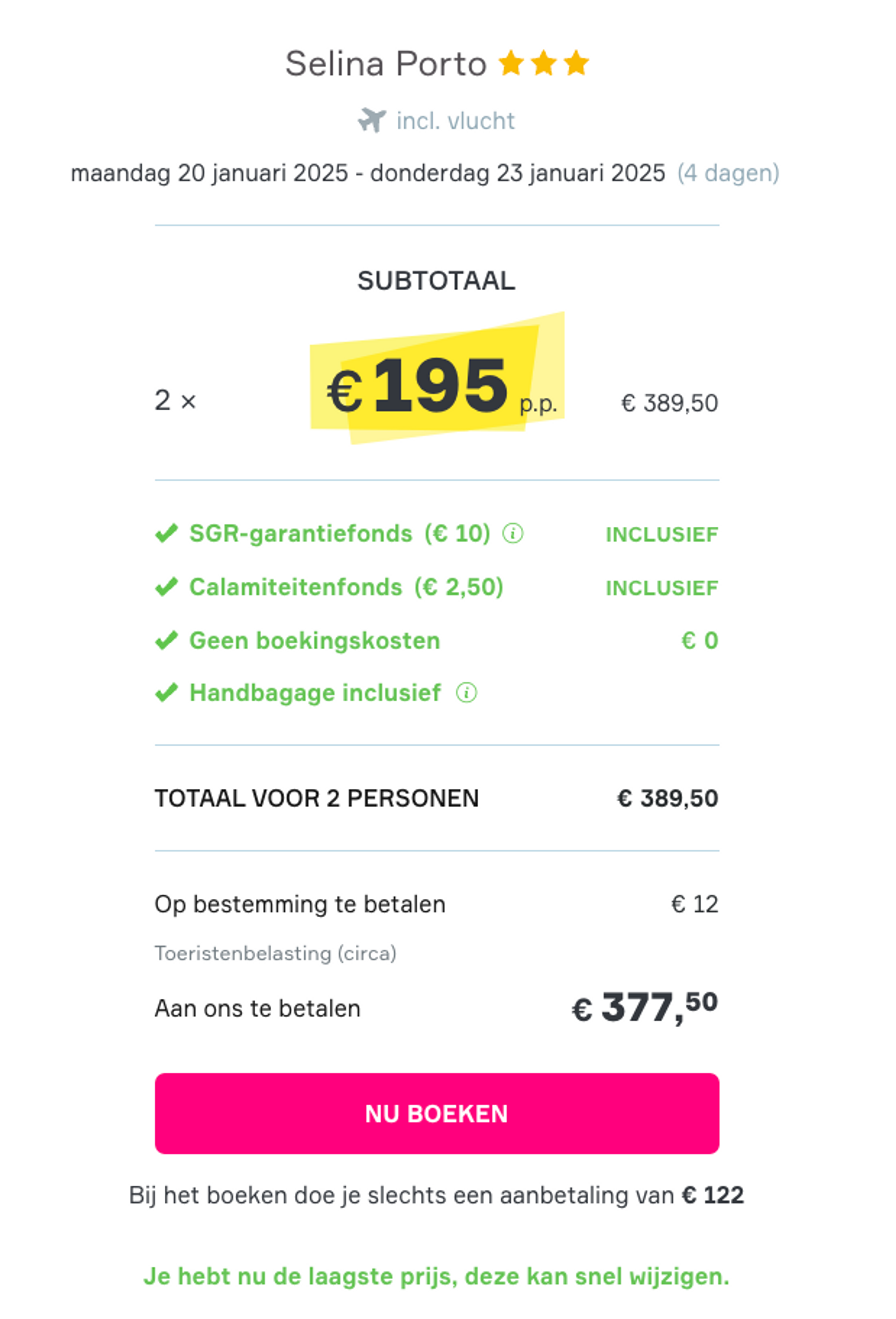 Boekingsvoorbeeld